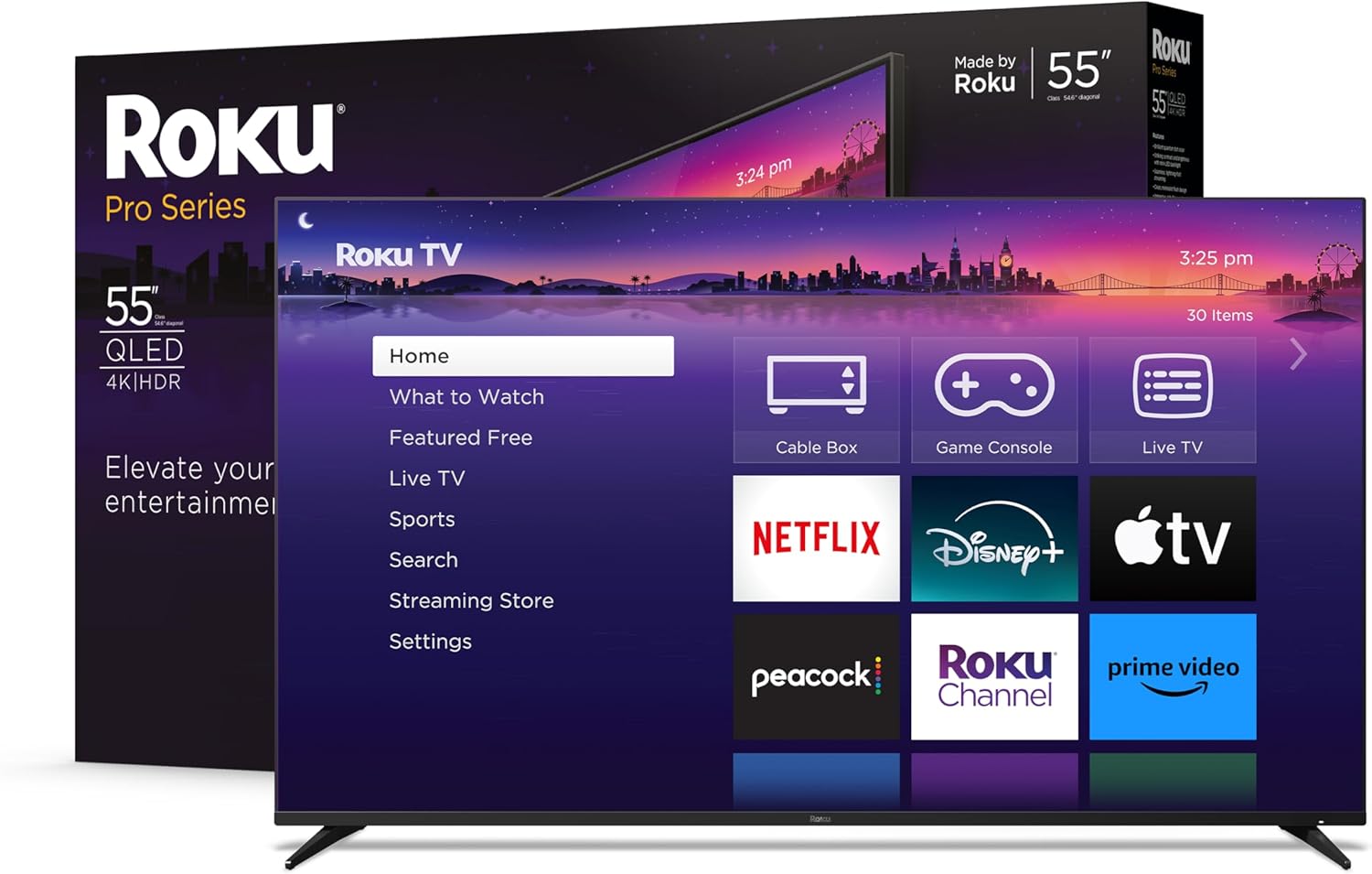 Roku Smart TV – 55-Inch Pro Series 4K QLED RokuTV with Backlit Voice Remote Pro, Dolby Vision IQ, 120Hz Refresh Rate – Live Local News, Sports, Gaming Roku Smart TV – 55-Inch Pro Series 4K QLED RokuTV with Backlit Voice Remote Pro, Dolby Vision IQ, 120Hz Refresh Rate – Live Local News, Sports, Gaming