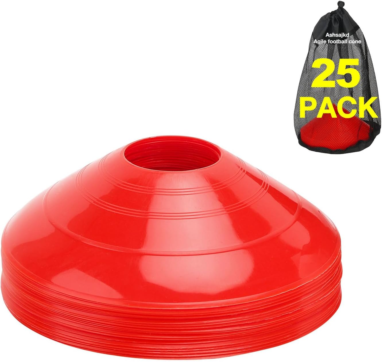 Ashsajkd(Set of 25 – Agility Soccer Cones with Carry Bag and for , Football Cones for TrainingFootball, Basketball, Coaching, Agility Cones for Indoor and Outdoor Games Ashsajkd(Set of 25 – Agility Soccer Cones with Carry Bag and for , Football Cones for TrainingFootball, Basketball, Coaching, Agility Cones for Indoor and Outdoor Games