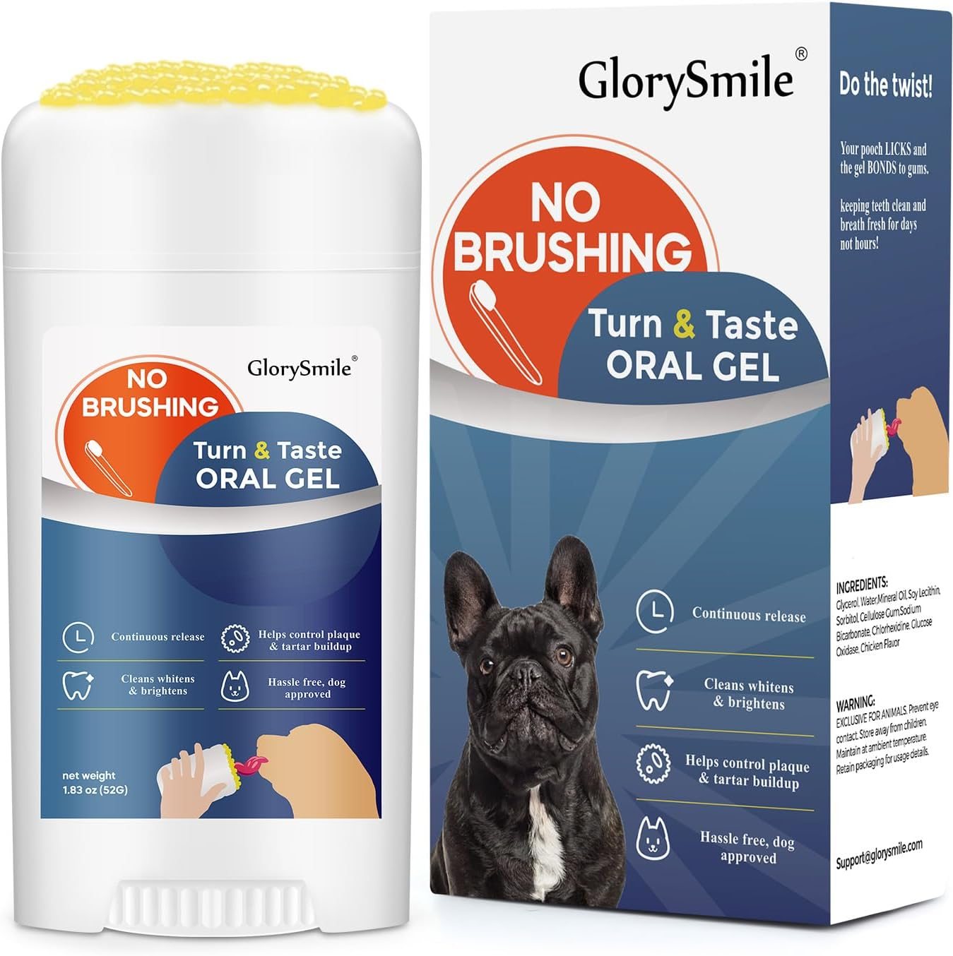 Dental Gels for Dogs, Turn & Taste Dog Toothpaste, Dog Dental Care, Continually Freshens Breath for 24 Hours, Delicious Flavors Like Chicken, No Brush Toothpaste for Dogs Dental Gels for Dogs, Turn & Taste Dog Toothpaste, Dog Dental Care, Continually Freshens Breath for 24 Hours, Delicious Flavors Like Chicken, No Brush Toothpaste for Dogs