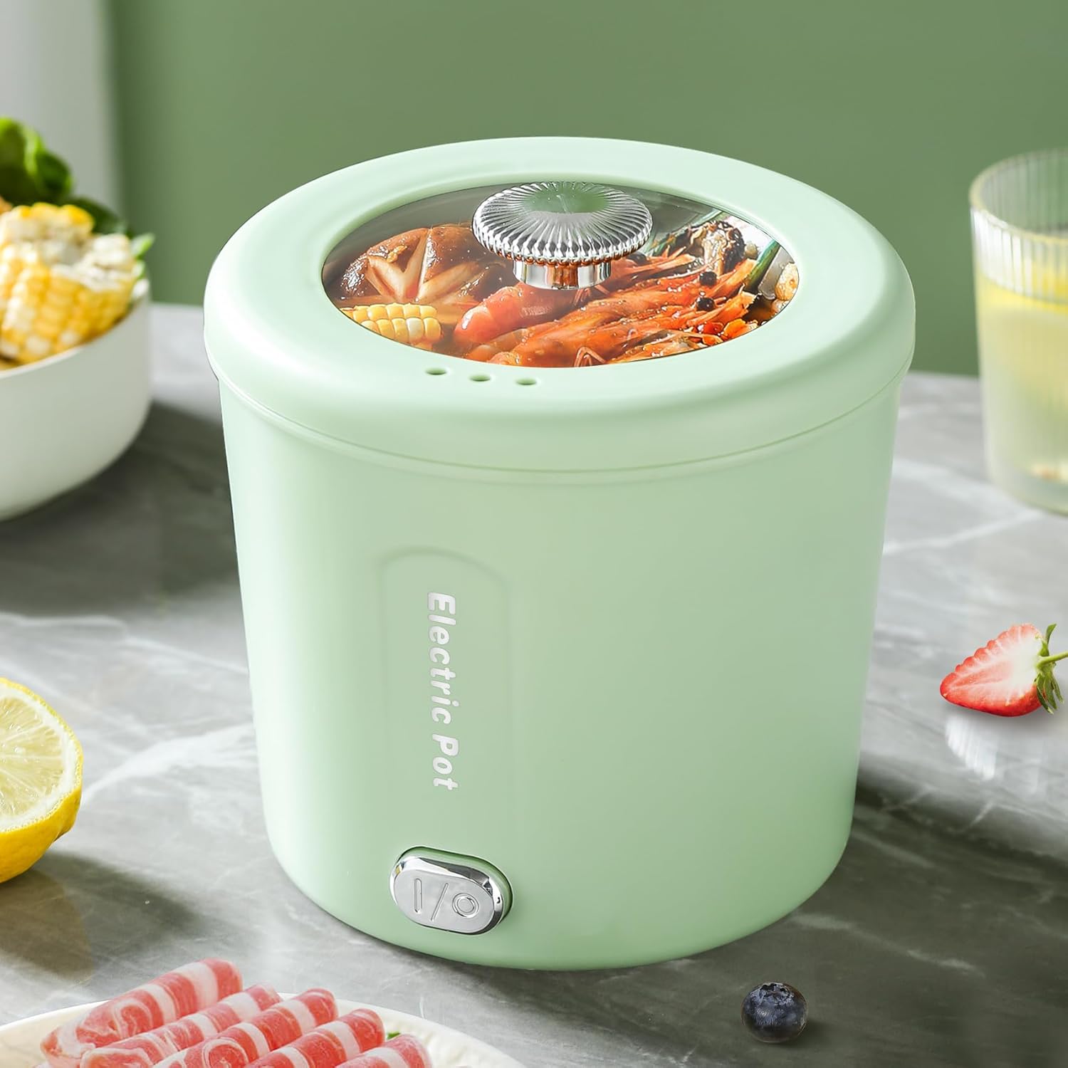 Hot Pot Electric, 1L Mini Ramen Cooker, 450W Rapid Noodles Cooker, Multifunctional Electric Pot for Cooking Pasta, Egg, Soup, Portable Pot with Over-Heating Protection for Dorm, Office, Travel Hot Pot Electric, 1L Mini Ramen Cooker, 450W Rapid Noodles Cooker, Multifunctional Electric Pot for Cooking Pasta, Egg, Soup, Portable Pot with Over-Heating Protection for Dorm, Office, Travel