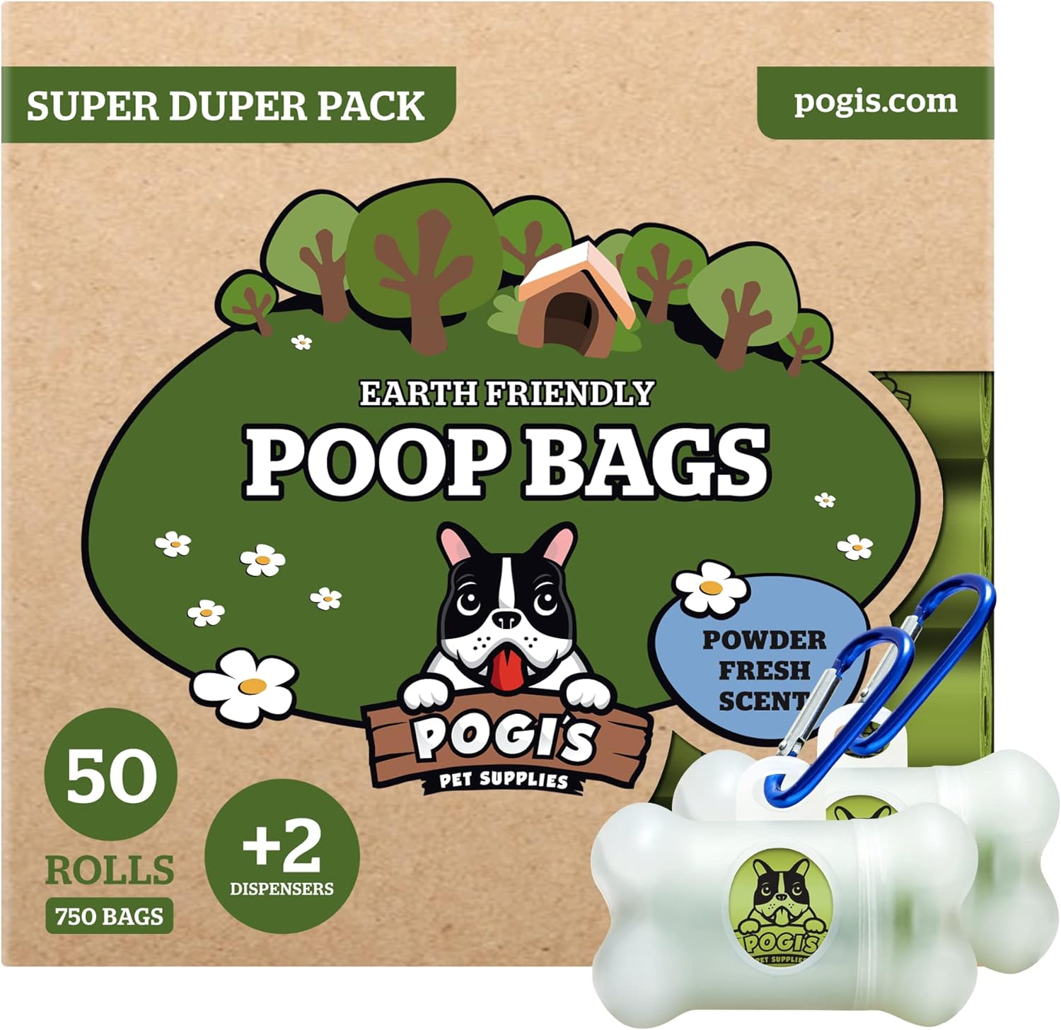 Pogi’s Pet Supplies Poop Bags – 50 Rolls (750 Dog Poop Bags) +2 Dispensers – Leak-Proof, Earth-Friendly Poop Bags for Dogs Pogi’s Pet Supplies Poop Bags – 50 Rolls (750 Dog Poop Bags) +2 Dispensers – Leak-Proof, Earth-Friendly Poop Bags for Dogs