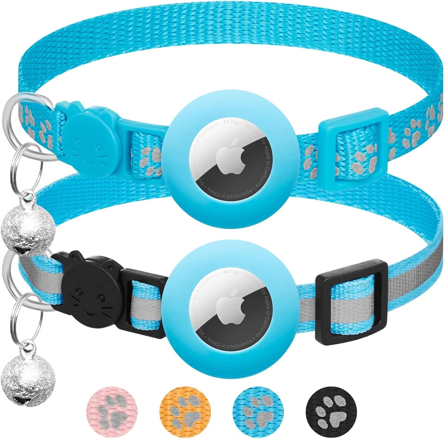 2 Pack Airtag Cat Collar Breakaway with Bell,Reflective Kitten Collar with Apple Airtag Cat Collar Holder,Adjustable 7-12In,Safety Buckle for Girl Boy Cats,Pet Supplies,Accessories,Gifts (Blue) 2 Pack Airtag Cat Collar Breakaway with Bell,Reflective Kitten Collar with Apple Airtag Cat Collar Holder,Adjustable 7-12In,Safety Buckle for Girl Boy Cats,Pet Supplies,Accessories,Gifts (Blue)
