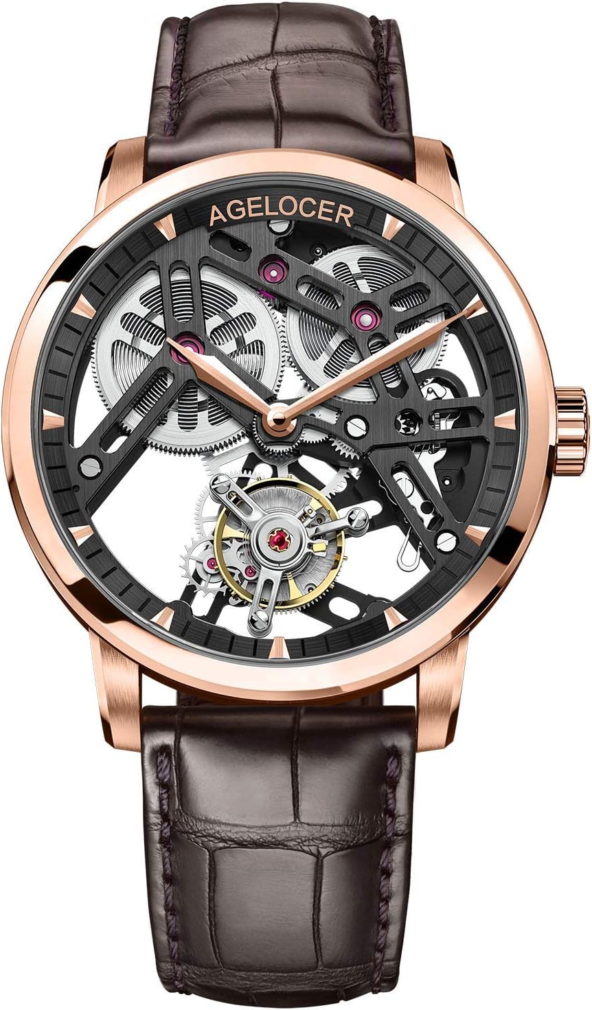AGELOCER Men’s Top Brand Double Sided Hollow Tourbillon Hand Operated Mechanical Stainless Steel Analog Fashion Luxury Watch AGELOCER Men’s Top Brand Double Sided Hollow Tourbillon Hand Operated Mechanical Stainless Steel Analog Fashion Luxury Watch