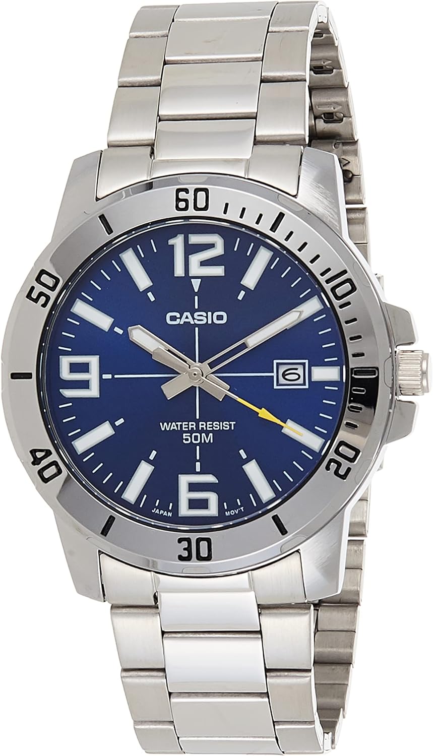 Casio Men’s Diver Style Stainless Steel Watch (Model: MTPVD01D-2BV) (Blue Dial) Casio Men’s Diver Style Stainless Steel Watch (Model: MTPVD01D-2BV) (Blue Dial)