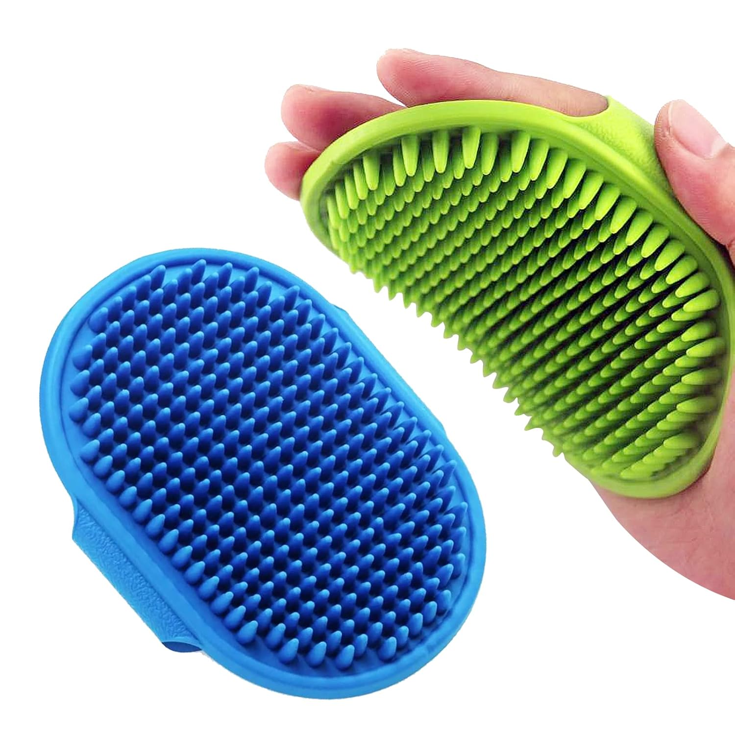 Pet Shampoo Bath Brush Soothing Massage Rubber Comb with Adjustable Ring Handle for Long Short Haired Dogs and Cats Grooming, 2 PCS Pet Shampoo Bath Brush Soothing Massage Rubber Comb with Adjustable Ring Handle for Long Short Haired Dogs and Cats Grooming, 2 PCS