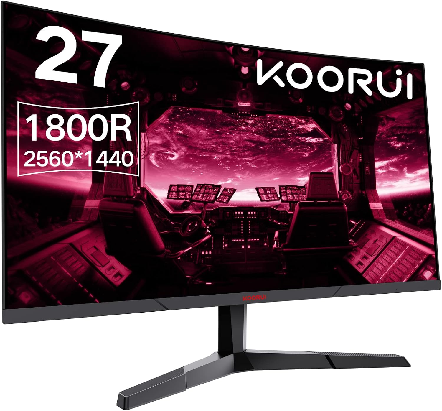 KOORUI 27″ WQHD 2560×1440 Curved Gaming Monitor, 144Hz Refresh 1800R Computer Monitor, 1ms with AdaptiveSync Monitor, Low Blue Light, Eye Care, DP1.2+HDMI*2, VESA Compatible – Black KOORUI 27″ WQHD 2560×1440 Curved Gaming Monitor, 144Hz Refresh 1800R Computer Monitor, 1ms with AdaptiveSync Monitor, Low Blue Light, Eye Care, DP1.2+HDMI*2, VESA Compatible – Black