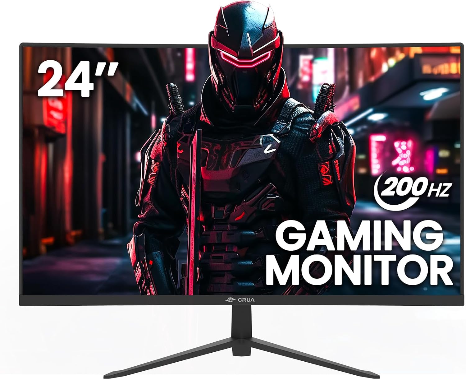 CRUA 24 Inch 200hz/180hz Curved Gaming Monitor, FHD 1080P Frameless Computer Monitors, Support AMD freesync Low Motion Blur, Eye Care, DisplayPort, HDMI, Compatible Wall Mountable Installs-Black CRUA 24 Inch 200hz/180hz Curved Gaming Monitor, FHD 1080P Frameless Computer Monitors, Support AMD freesync Low Motion Blur, Eye Care, DisplayPort, HDMI, Compatible Wall Mountable Installs-Black