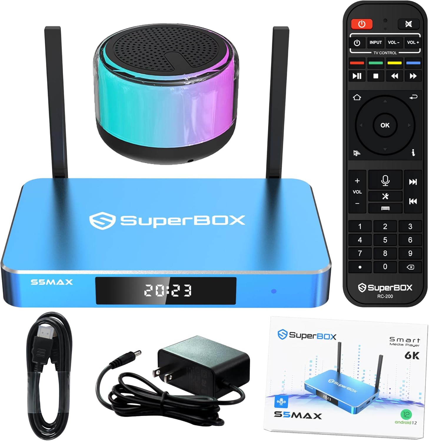 Super Stable Smart Bundle TV Box S-5 M-ax 2024 Fully,Powerful TV Box S-5m-ax,Super Fast Speed 1000Mbps TV Box with 4G+64G,Voice Remote,6K ULHD,Power Supply, Easy Setup Guide with Bluetooth Audio Gifts Super Stable Smart Bundle TV Box S-5 M-ax 2024 Fully,Powerful TV Box S-5m-ax,Super Fast Speed 1000Mbps TV Box with 4G+64G,Voice Remote,6K ULHD,Power Supply, Easy Setup Guide with Bluetooth Audio Gifts