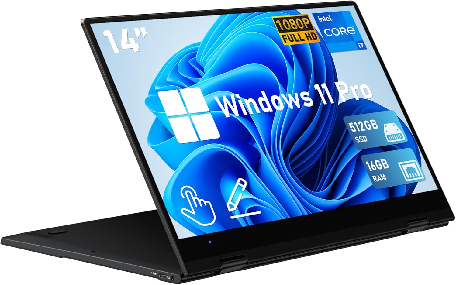 Touchscreen Laptop Computer, 14 Inch 2 in 1 Gaming Laptop, Intel Core i7-1265U (up to 4.8 GHz), 16GB RAM 1TB SSD, 1920 x 1080, Backlit Keyboard, Wi-Fi 6, BT5.2, Windows 11 Pro Touchscreen Laptop Computer, 14 Inch 2 in 1 Gaming Laptop, Intel Core i7-1265U (up to 4.8 GHz), 16GB RAM 1TB SSD, 1920 x 1080, Backlit Keyboard, Wi-Fi 6, BT5.2, Windows 11 Pro