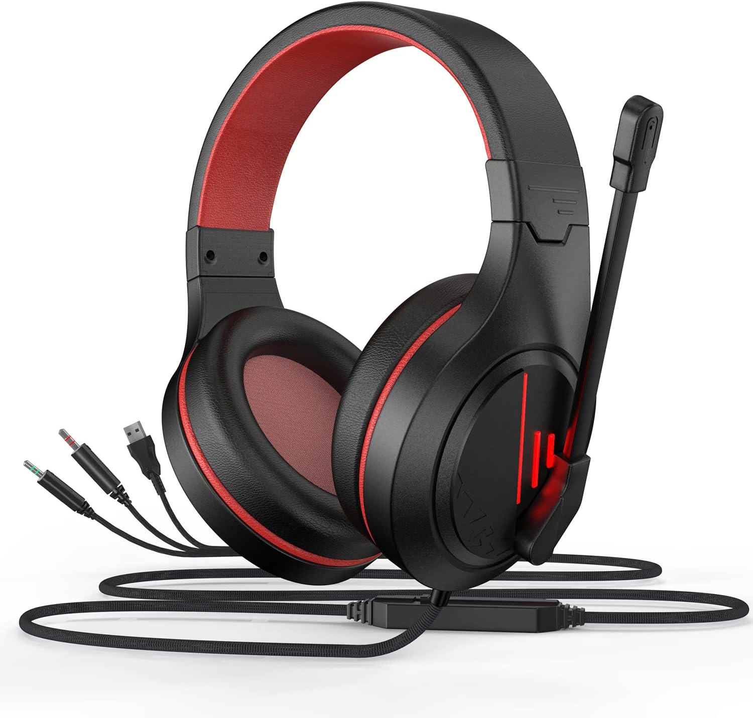 MH601 Headphones with Microphone Wired Headset with Active Noise Canceling Microphone, 3.5mm Audio Jack Stereo Headphone – Red (Game/Work/School) MH601 Headphones with Microphone Wired Headset with Active Noise Canceling Microphone, 3.5mm Audio Jack Stereo Headphone – Red (Game/Work/School)
