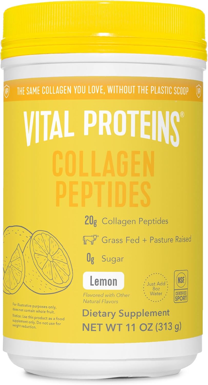 Vital Proteins Collagen Peptides Powder, Promotes Hair, Nail, Skin, Bone and Joint Health, Lemon 11 Ounce Vital Proteins Collagen Peptides Powder, Promotes Hair, Nail, Skin, Bone and Joint Health, Lemon 11 Ounce