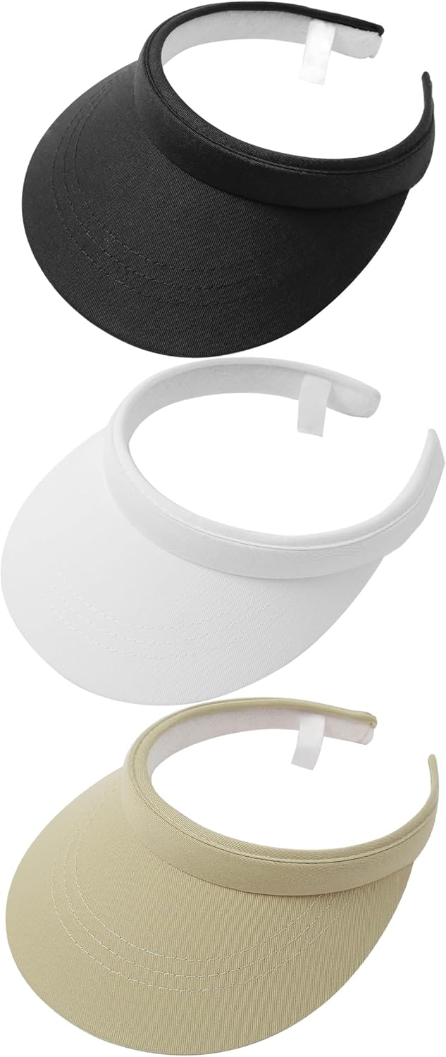 3 Pack Sports Sun Visor Hat Women Men Adjustable Clip On Visors Outdoor Golf Beach Cap 3 Pack Sports Sun Visor Hat Women Men Adjustable Clip On Visors Outdoor Golf Beach Cap