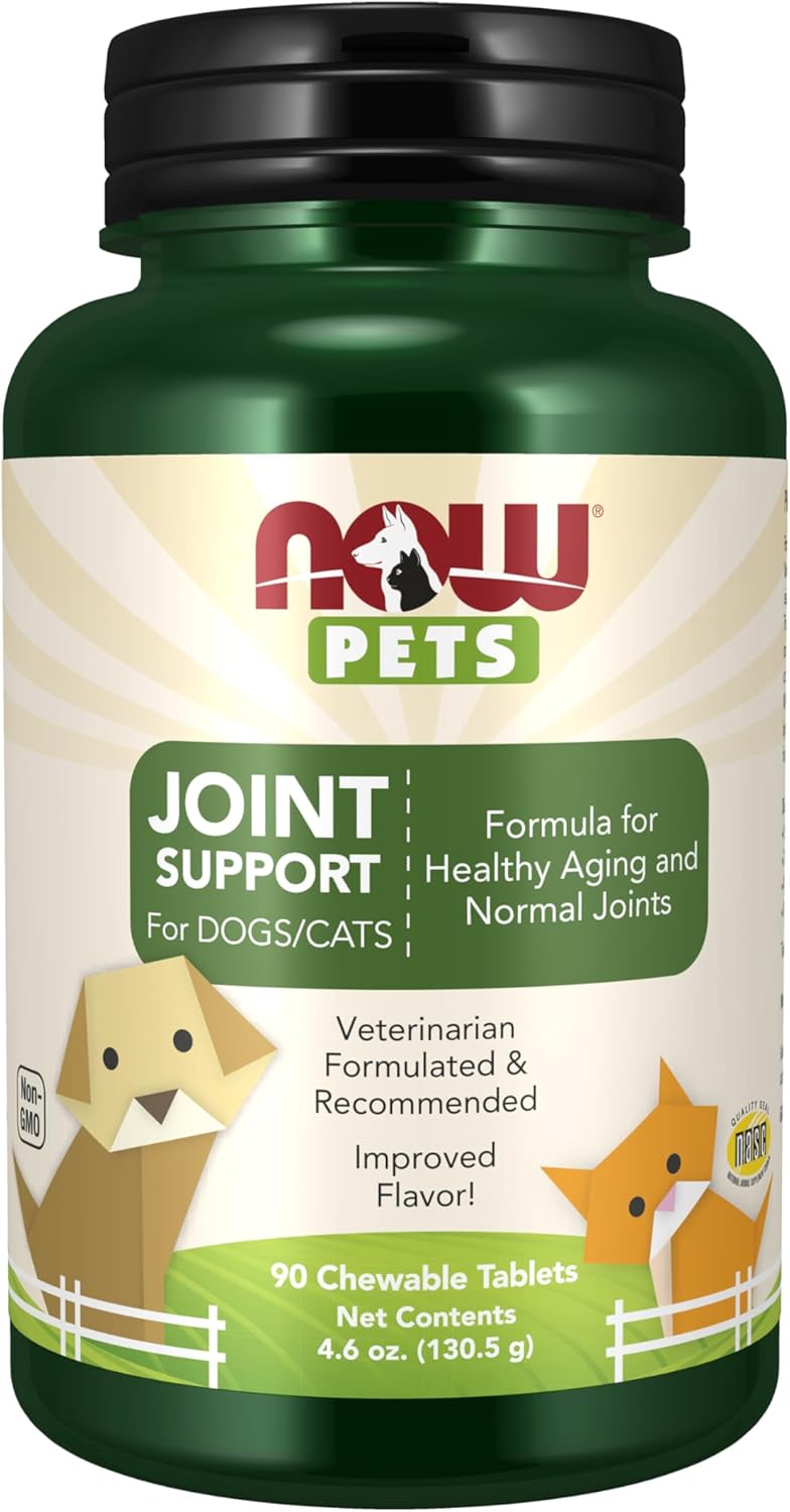 NOW Foods Pet Health, Joint Support Supplement, Formulated for Cats & Dogs, NASC Certified, 90 Chewable Tablets NOW Foods Pet Health, Joint Support Supplement, Formulated for Cats & Dogs, NASC Certified, 90 Chewable Tablets