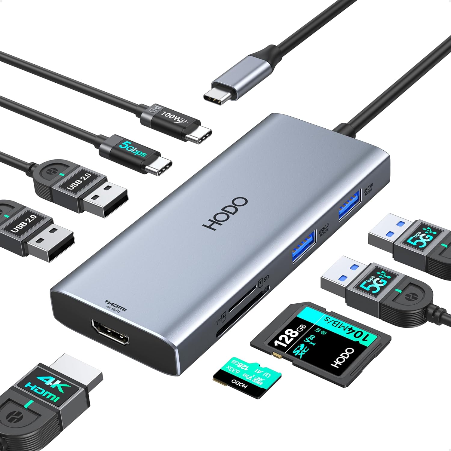 USB C Hub Multiport Adapter for MacBook Pro/Air,9 in 1 USB C to HDMI Mac Dongle with 4K@60Hz+PD100W+SD/TF Card Reader+USB3.0+USB2.0 Compatible for Ipad/iPhone 15 pro/max/Dell XPS/HP/Lenovo and More USB C Hub Multiport Adapter for MacBook Pro/Air,9 in 1 USB C to HDMI Mac Dongle with 4K@60Hz+PD100W+SD/TF Card Reader+USB3.0+USB2.0 Compatible for Ipad/iPhone 15 pro/max/Dell XPS/HP/Lenovo and More