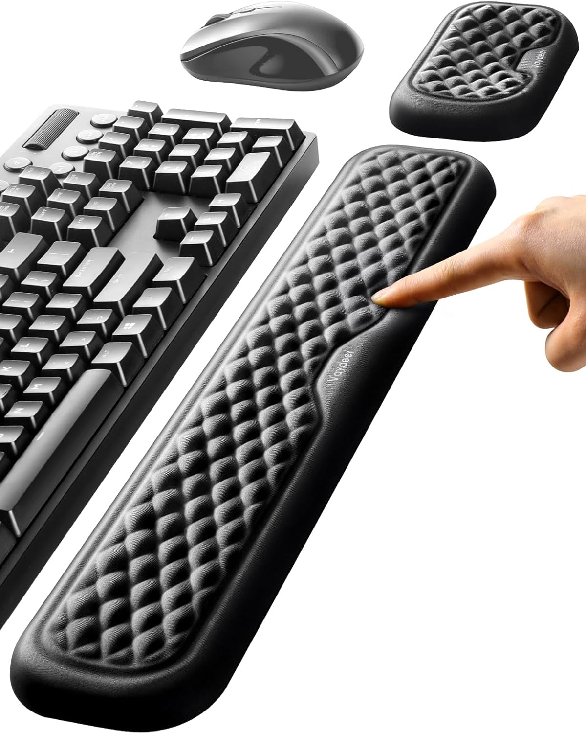Vaydeer Wrist Rest for Keyboard and Mouse, Computer Ergonomic Wrist Support Pad, Soft Memory Foam Arm Cushion for Desk, Palm Hand Office Laptop Typing Vaydeer Wrist Rest for Keyboard and Mouse, Computer Ergonomic Wrist Support Pad, Soft Memory Foam Arm Cushion for Desk, Palm Hand Office Laptop Typing