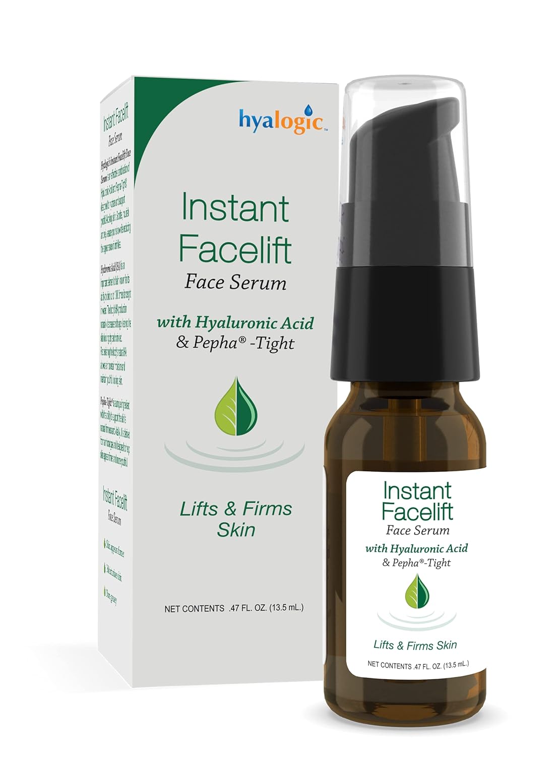 Instant Facelift Serum w/Hyaluronic Acid & Pepha Tight Formula to Lift, Firm & Tighten Skin – Hyaluronic Acid Serum for Face—Lessens Fines Lines & Wrinkles – .47 oz – Hyalogic Episilk Brand Instant Facelift Serum w/Hyaluronic Acid & Pepha Tight Formula to Lift, Firm & Tighten Skin – Hyaluronic Acid Serum for Face—Lessens Fines Lines & Wrinkles – .47 oz – Hyalogic Episilk Brand
