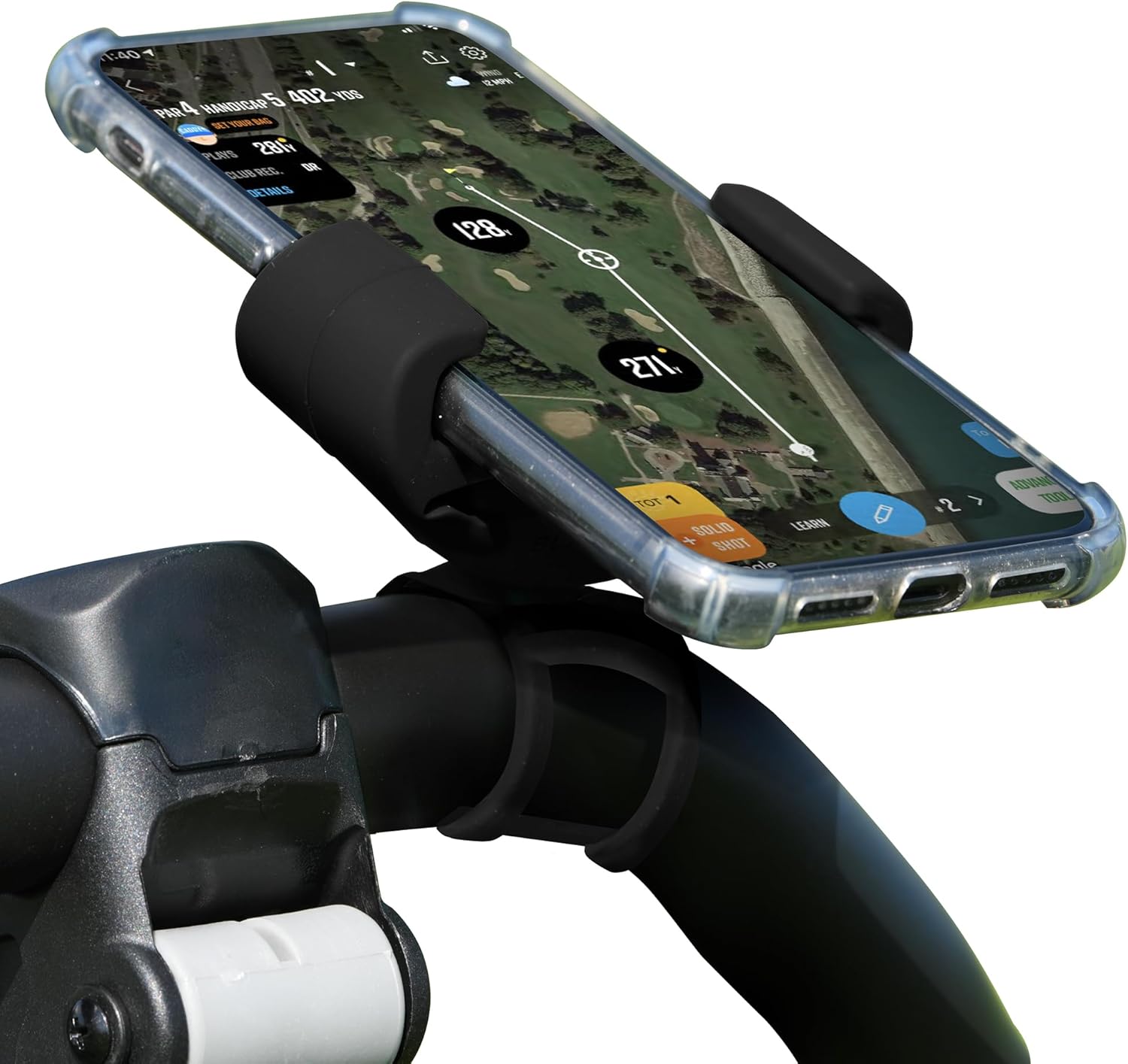 Golf Push Cart Phone Holder – Silicone Phone Mount Compatible with Clicgear, Sun Mountain, Caddytek, Rovic, Caddy, Bag Boy & More- Golf Push Cart Accessories for Cell Phones Golf Push Cart Phone Holder – Silicone Phone Mount Compatible with Clicgear, Sun Mountain, Caddytek, Rovic, Caddy, Bag Boy & More- Golf Push Cart Accessories for Cell Phones