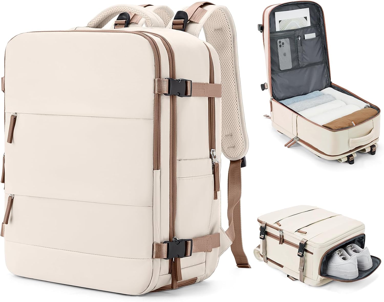 coowoz Travel Backpack Carry On for Women Man Gym Backpack with Laptop Compartment Mochila de Viaje Teacher Personal Item Backpack Rucksack Airplane Accessories Must Haves Beige Brown coowoz Travel Backpack Carry On for Women Man Gym Backpack with Laptop Compartment Mochila de Viaje Teacher Personal Item Backpack Rucksack Airplane Accessories Must Haves Beige Brown