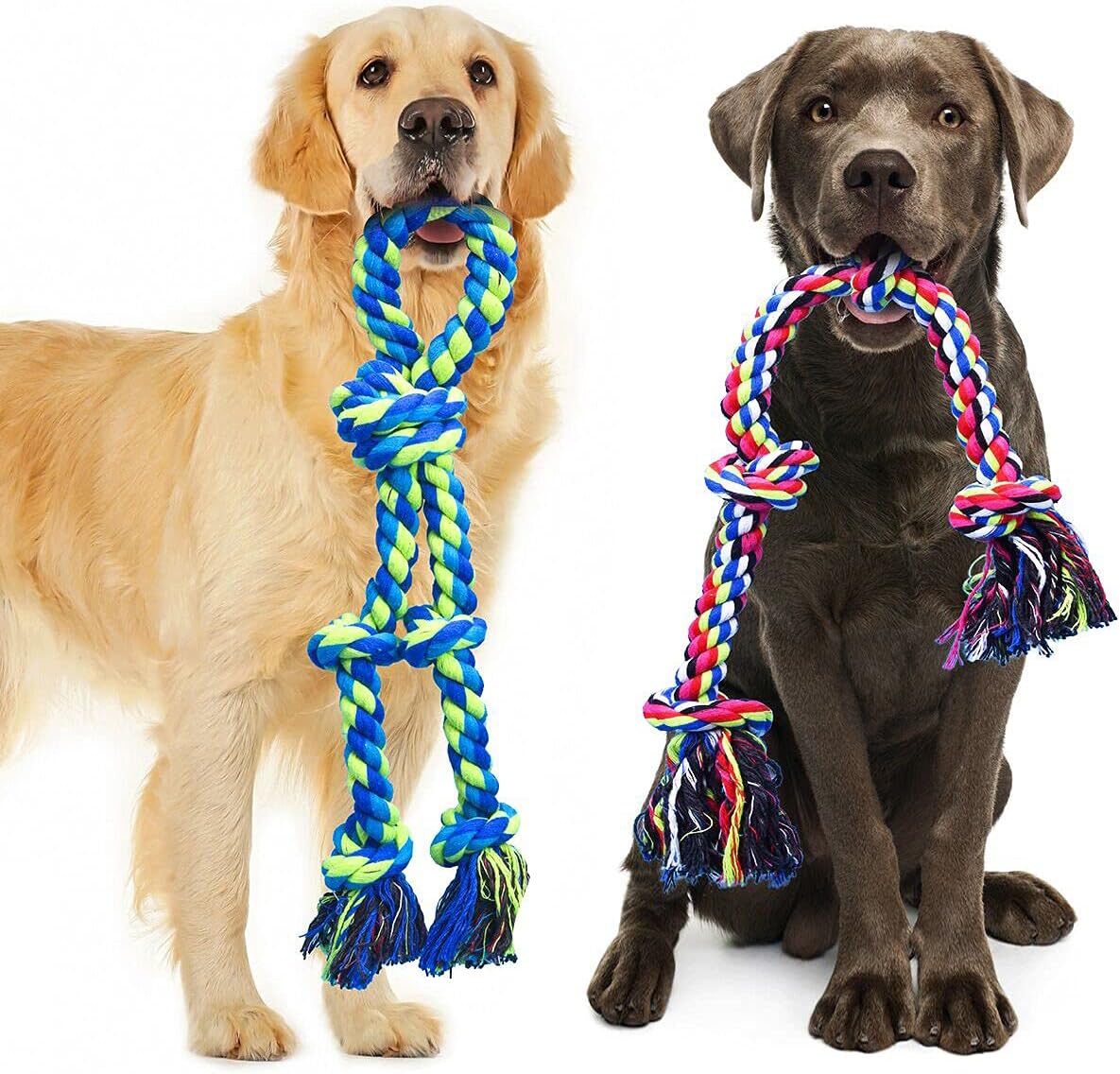 Dog Rope Toys for Large and Medium Aggressive Chewers, 2 Pack Heavy Duty Dog Rope Toy for Large Breed, Indestructible Dog Chew Toys, Tug of War Dog Toy, 100% Cotton Teeth Cleaning Dog Rope Toys for Large and Medium Aggressive Chewers, 2 Pack Heavy Duty Dog Rope Toy for Large Breed, Indestructible Dog Chew Toys, Tug of War Dog Toy, 100% Cotton Teeth Cleaning