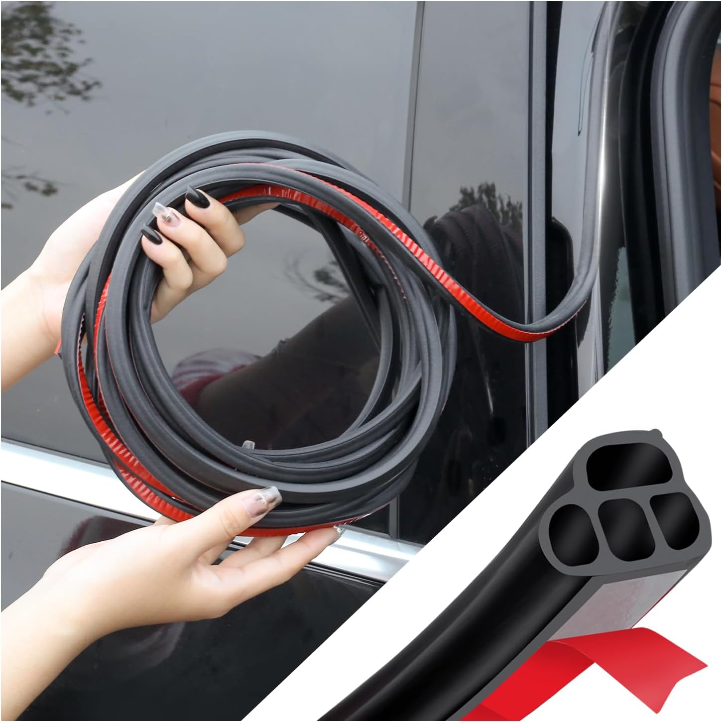Car Door Rubber Seal Strip,Double Layer L Shape Automotive Weather Stripping,Universal Soundproofing Car Door Seal Strip Car Accessories for Car Door,Hood,Trunk(32.8Ft) Car Door Rubber Seal Strip,Double Layer L Shape Automotive Weather Stripping,Universal Soundproofing Car Door Seal Strip Car Accessories for Car Door,Hood,Trunk(32.8Ft)