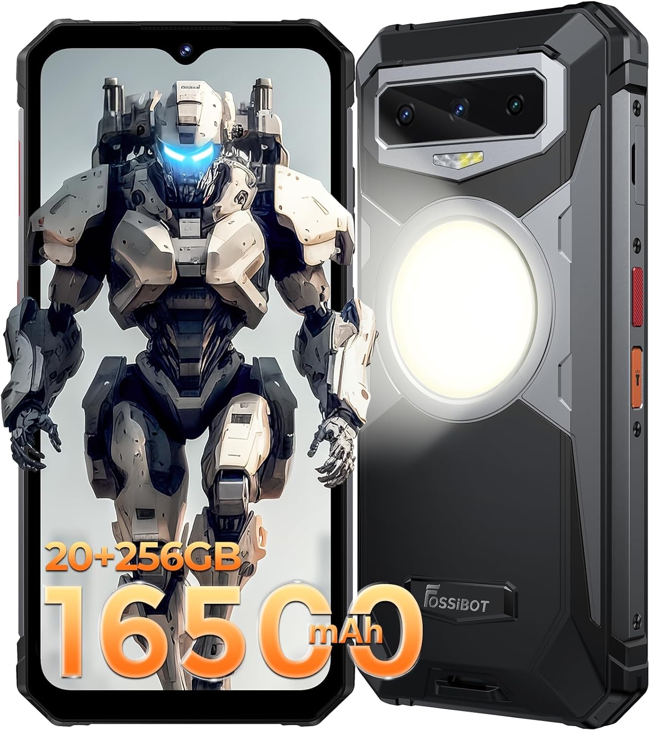 FOSSIBOT F102 Rugged Smartphone Unlocked, MTK Helio G99 20GB+256GB 108MP Camera 16500mAh Large Battery 33W 120Hz 6.58″ FHD+ Display 495LM Camping Light IP68/IP69K Night Vision 4G Dual SIM NFC OTG GPS FOSSIBOT F102 Rugged Smartphone Unlocked, MTK Helio G99 20GB+256GB 108MP Camera 16500mAh Large Battery 33W 120Hz 6.58″ FHD+ Display 495LM Camping Light IP68/IP69K Night Vision 4G Dual SIM NFC OTG GPS