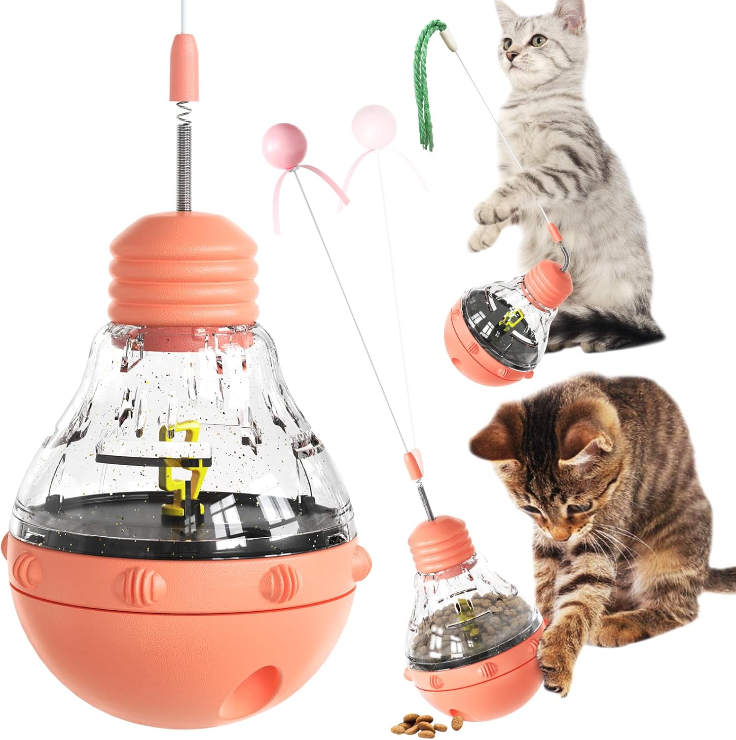 Cat Interactive Toys for Indoor Cats Kitten Wand Toy Weight Loss Kitty Funny Balls Slow Food Dispenser Feeder Treat Dispensing Feeding Pet Supplies Birthday Gift Cat Interactive Toys for Indoor Cats Kitten Wand Toy Weight Loss Kitty Funny Balls Slow Food Dispenser Feeder Treat Dispensing Feeding Pet Supplies Birthday Gift