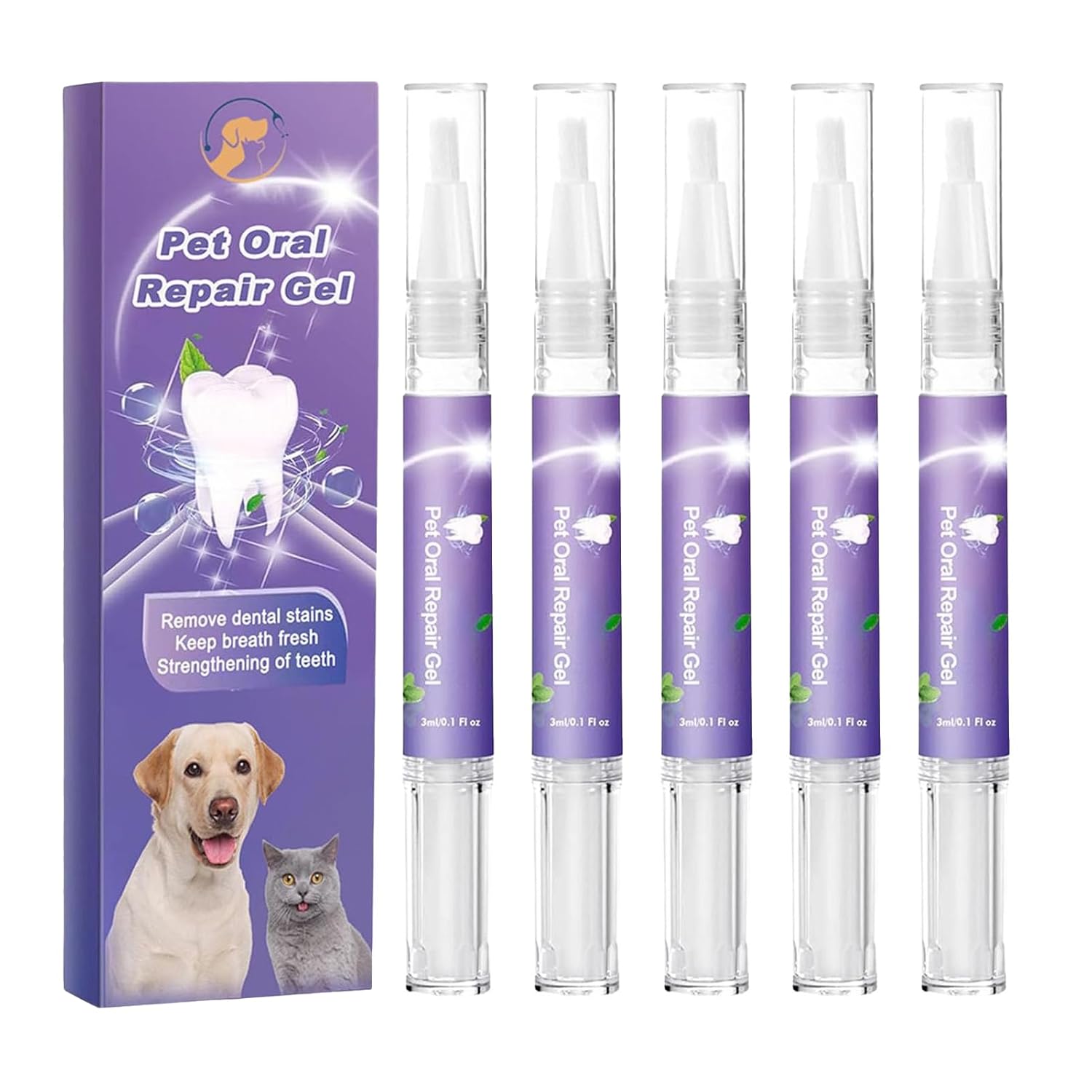 Pet Oral Repair Gel – 5 Pack Pet Oral Restoration White Gel, Targets Tartars, Without Brushing, Pet Oral Restorative Gel, Pet Oral Care Gel, Pet Breath Freshener For Dogs & Cats, 3ml Pet Oral Repair Gel – 5 Pack Pet Oral Restoration White Gel, Targets Tartars, Without Brushing, Pet Oral Restorative Gel, Pet Oral Care Gel, Pet Breath Freshener For Dogs & Cats, 3ml