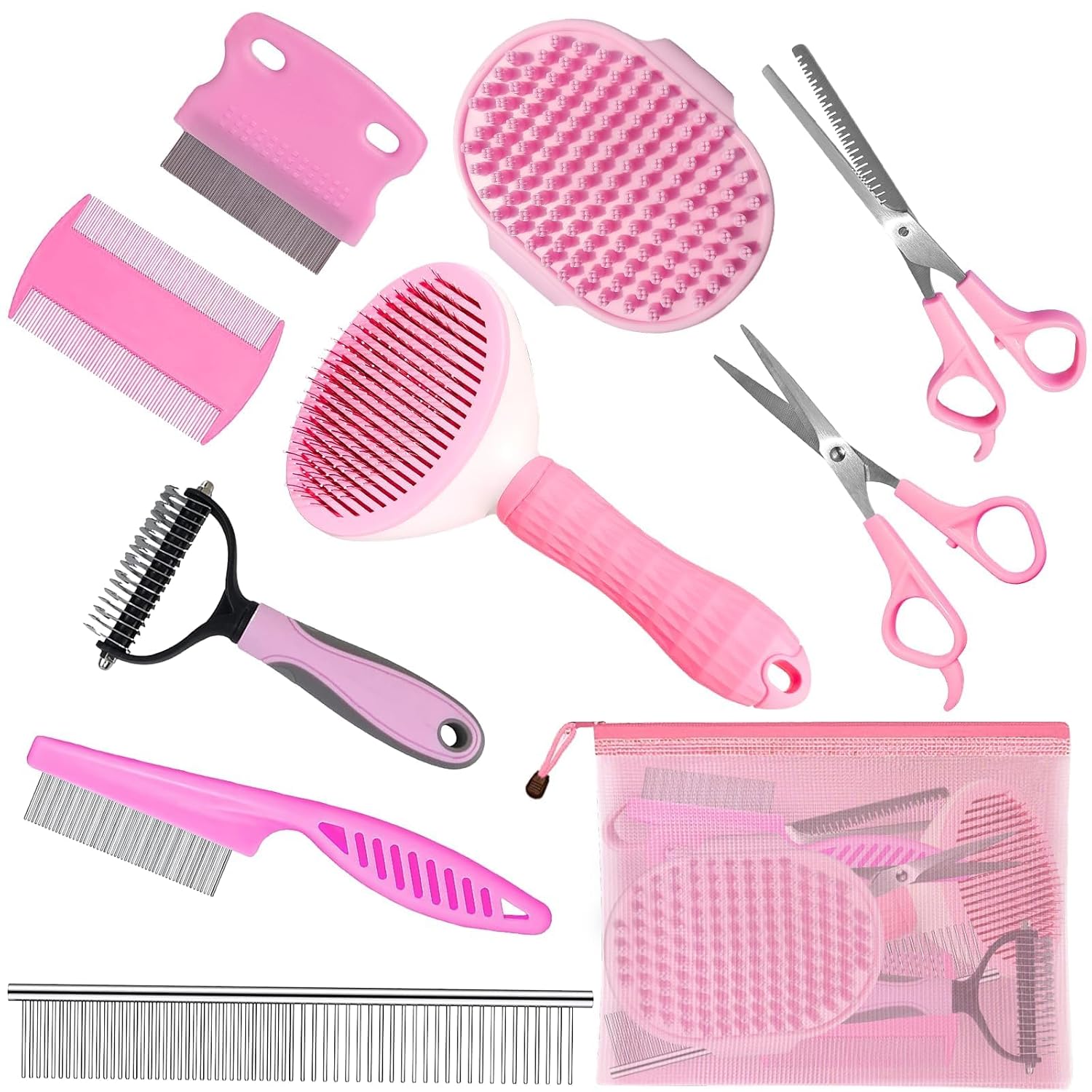 Complete Pet Grooming Solution by Dog – 9PCS Kit with Slicker Brush, Deshedding Tool, and Grooming Comb for All Breeds and Sizes, Promotes Healthy Skin and Coat Complete Pet Grooming Solution by Dog – 9PCS Kit with Slicker Brush, Deshedding Tool, and Grooming Comb for All Breeds and Sizes, Promotes Healthy Skin and Coat