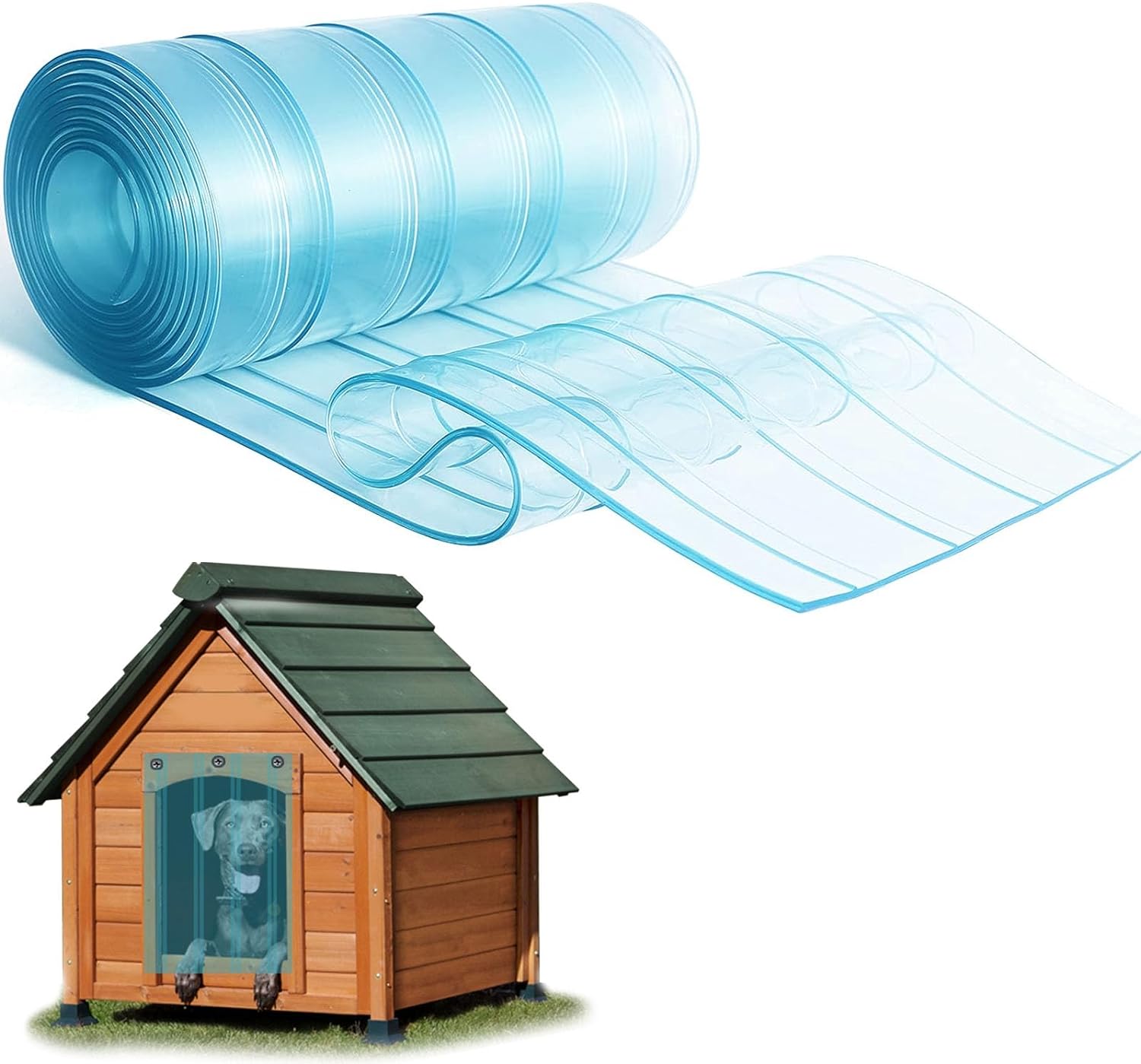 Dog Door Replacement Flaps, Doghouse or Kennel Door Flap, Pet Products and Supplies,Safe Plastic Vinyl Strip for DIY Doghouse or Cat Door (11.8 in x 4.9 ft) Dog Door Replacement Flaps, Doghouse or Kennel Door Flap, Pet Products and Supplies,Safe Plastic Vinyl Strip for DIY Doghouse or Cat Door (11.8 in x 4.9 ft)