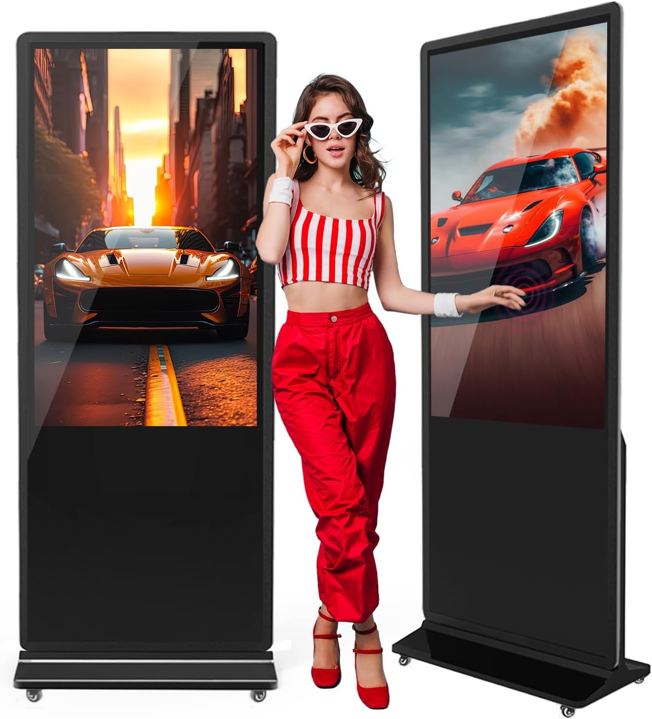 55 Inch Indoor Touchscreen Digital Signage Floor Standing Digital Interactive Kiosks LCD Totem Monitor with WiFi HDMI/USB Input Auto Media Player Android System,Free Customization Logo 55 Inch Indoor Touchscreen Digital Signage Floor Standing Digital Interactive Kiosks LCD Totem Monitor with WiFi HDMI/USB Input Auto Media Player Android System,Free Customization Logo