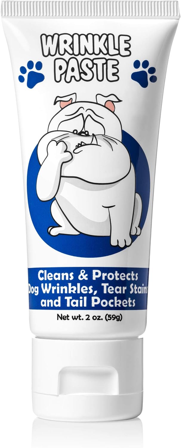 Squishface Wrinkle Paste – Bulldog, French Bulldog, Pug, English Bulldog – Cleans Wrinkles, Tear Stain, Tail Pockets, and Paws – Anti-Itch Tear Stain Remover & Bulldog Wrinkle Cream, 2 Oz. Squishface Wrinkle Paste – Bulldog, French Bulldog, Pug, English Bulldog – Cleans Wrinkles, Tear Stain, Tail Pockets, and Paws – Anti-Itch Tear Stain Remover & Bulldog Wrinkle Cream, 2 Oz.