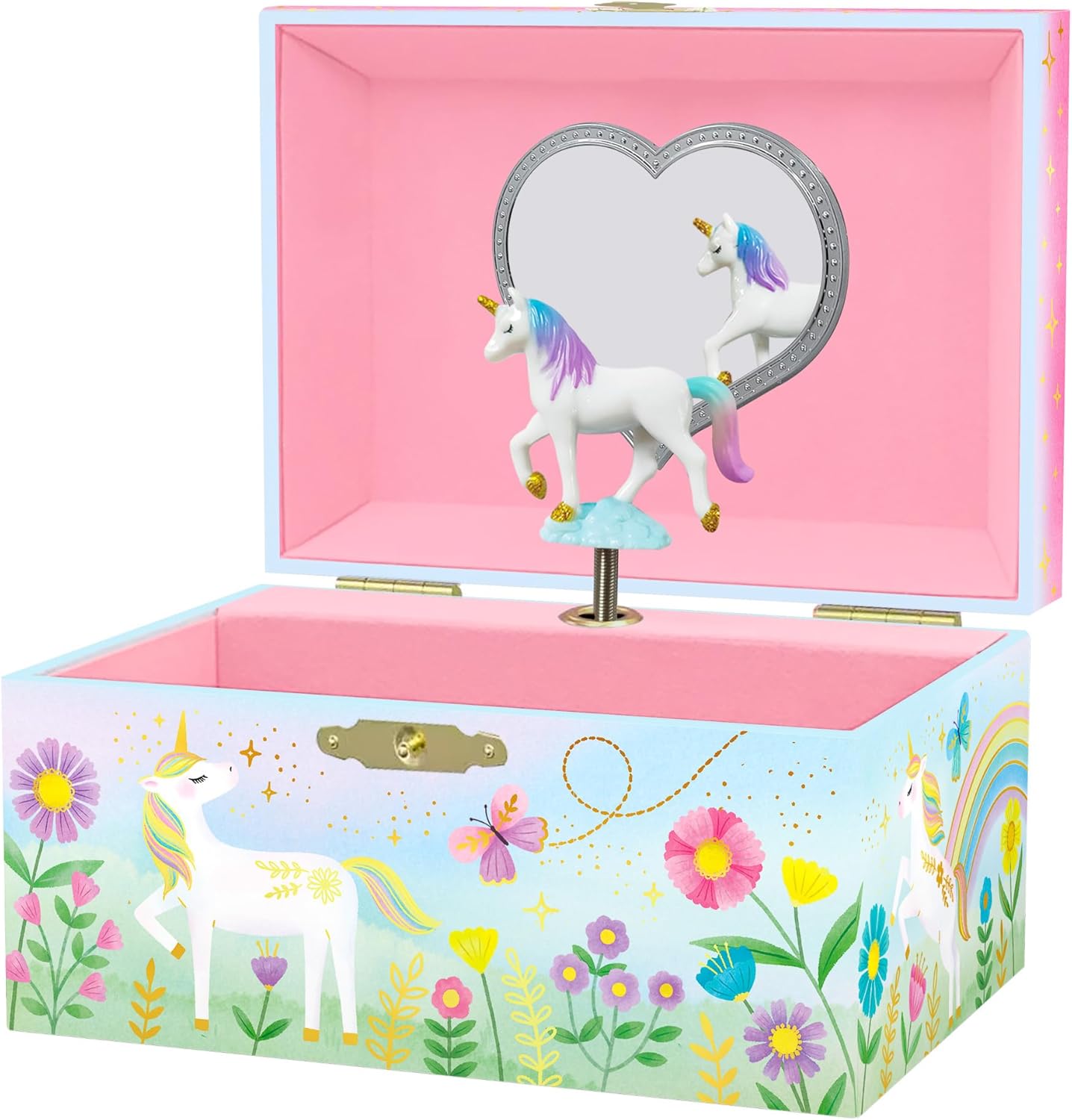 Floral Unicorn Jewelry Box – Unicorn Toys for Girls Age 4-6 – Kids Jewelry Box with Spinning Unicorn – 6 x 4.7 x 3.5 in Floral Unicorn Jewelry Box – Unicorn Toys for Girls Age 4-6 – Kids Jewelry Box with Spinning Unicorn – 6 x 4.7 x 3.5 in
