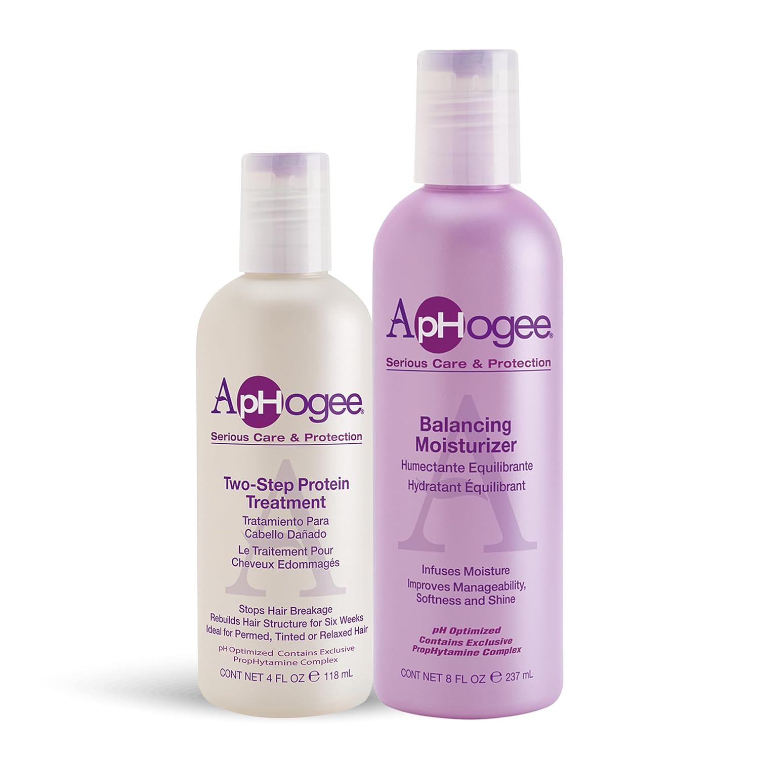 Aphogee Serious Hair Care Double Bundle (Twostep Protein Treatment 4 Fl Oz and Balancing Moisturizer 8 Fl Oz) Aphogee Serious Hair Care Double Bundle (Twostep Protein Treatment 4 Fl Oz and Balancing Moisturizer 8 Fl Oz)