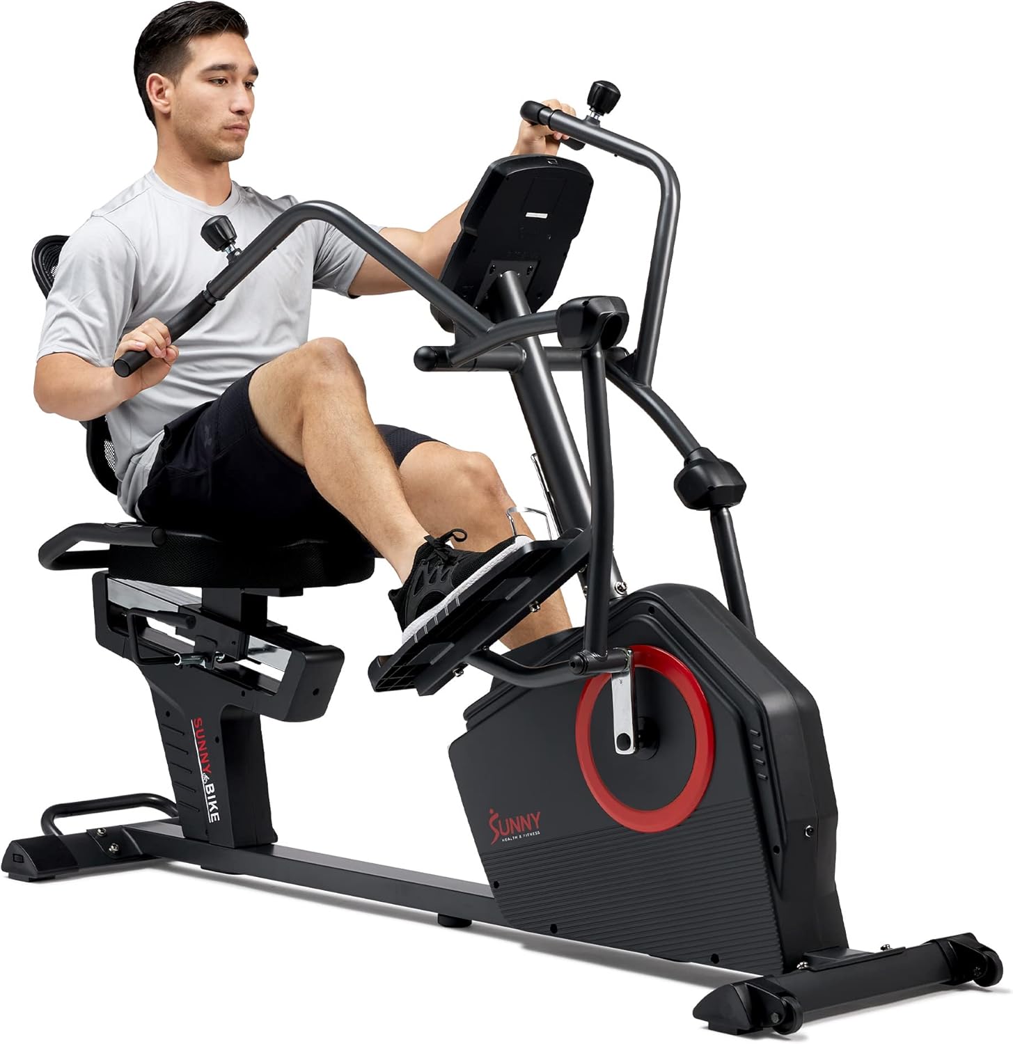 Sunny Health & Fitness Elite Recumbent Cross Trainer & Elliptical Machine with Arm Exercisers, Easy Adjust Seat, with Exclusive SunnyFit® App Enhanced Connectivity Sunny Health & Fitness Elite Recumbent Cross Trainer & Elliptical Machine with Arm Exercisers, Easy Adjust Seat, with Exclusive SunnyFit® App Enhanced Connectivity