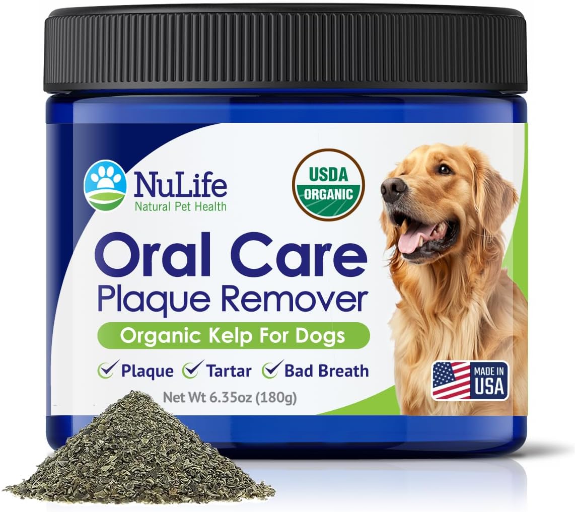 Dog Teeth Cleaning Powder, Dog Plaque and Tartar Remover, Bad Breath Treatment for Dogs with USDA Organic Sea Kelp Powder, Dog Dental Care Made Easy, for All Ages, 6oz Dog Teeth Cleaning Powder, Dog Plaque and Tartar Remover, Bad Breath Treatment for Dogs with USDA Organic Sea Kelp Powder, Dog Dental Care Made Easy, for All Ages, 6oz