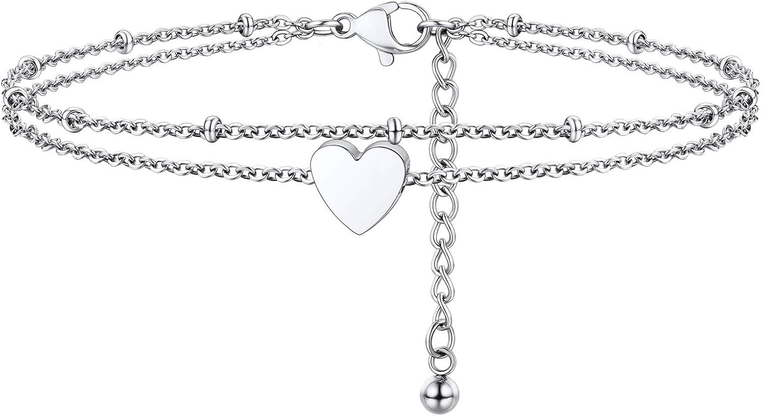 FindChic Sparkling Tennis Chain Ankle Bracelets Set of 2pcs/3Pcs Layered Anklets for Women Stainless Steel/18K Gold Plated Cuban/Herringbone/Heart Charm CZ Foot Chain Summer Jewelry, with Gift Box FindChic Sparkling Tennis Chain Ankle Bracelets Set of 2pcs/3Pcs Layered Anklets for Women Stainless Steel/18K Gold Plated Cuban/Herringbone/Heart Charm CZ Foot Chain Summer Jewelry, with Gift Box