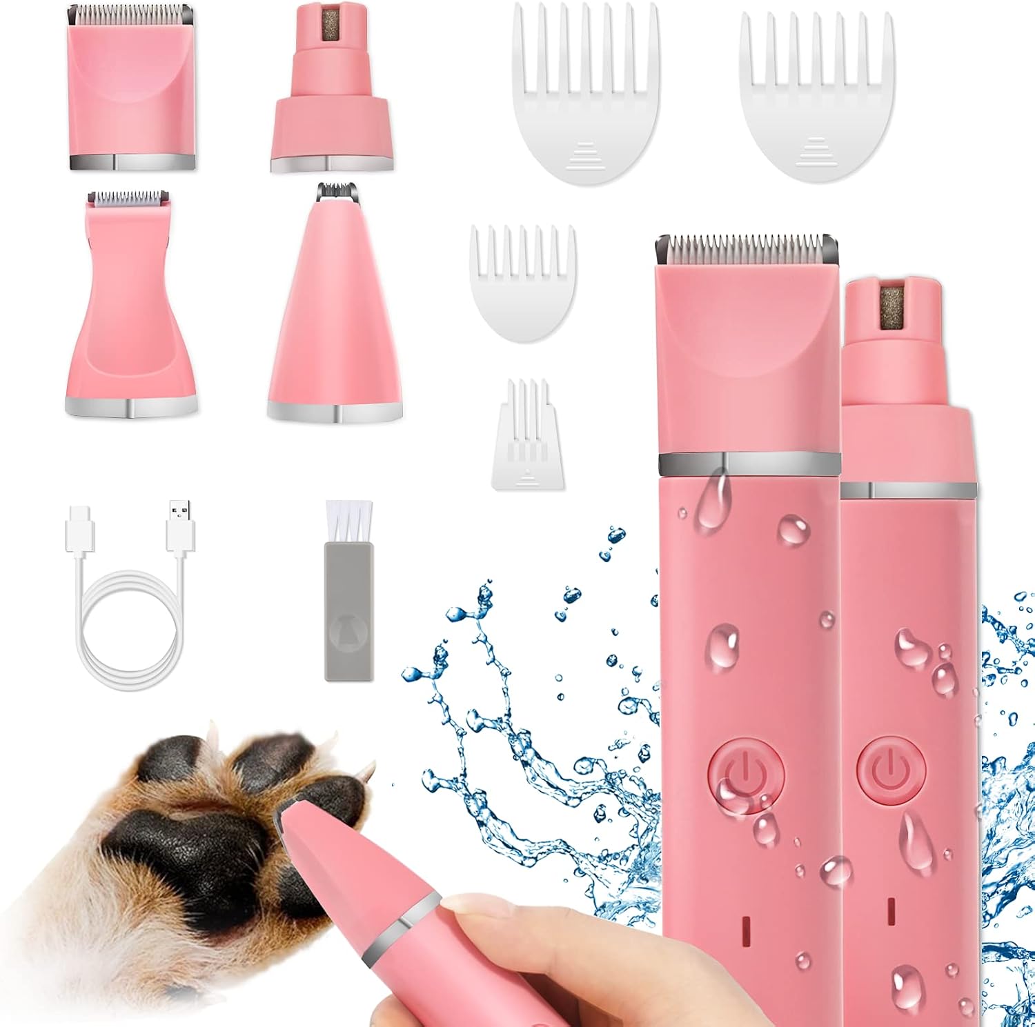 Low Noise Dog Paw Trimmer- Rechargeable Pet Cat Grooming Kit-Cordless Quiet Low Noise Dog Paw Trimmer- Rechargeable Pet Cat Grooming Kit-Cordless Quiet
