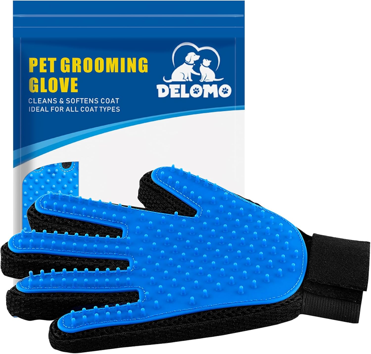 Pet Hair Remover Glove – Gentle Pet Grooming Glove Brush – Deshedding Glove – Massage Mitt with Enhanced Five Finger Design – Perfect for Dogs & Cats with Long & Short Fur – 1 Pack (Right-hand), Blue Pet Hair Remover Glove – Gentle Pet Grooming Glove Brush – Deshedding Glove – Massage Mitt with Enhanced Five Finger Design – Perfect for Dogs & Cats with Long & Short Fur – 1 Pack (Right-hand), Blue