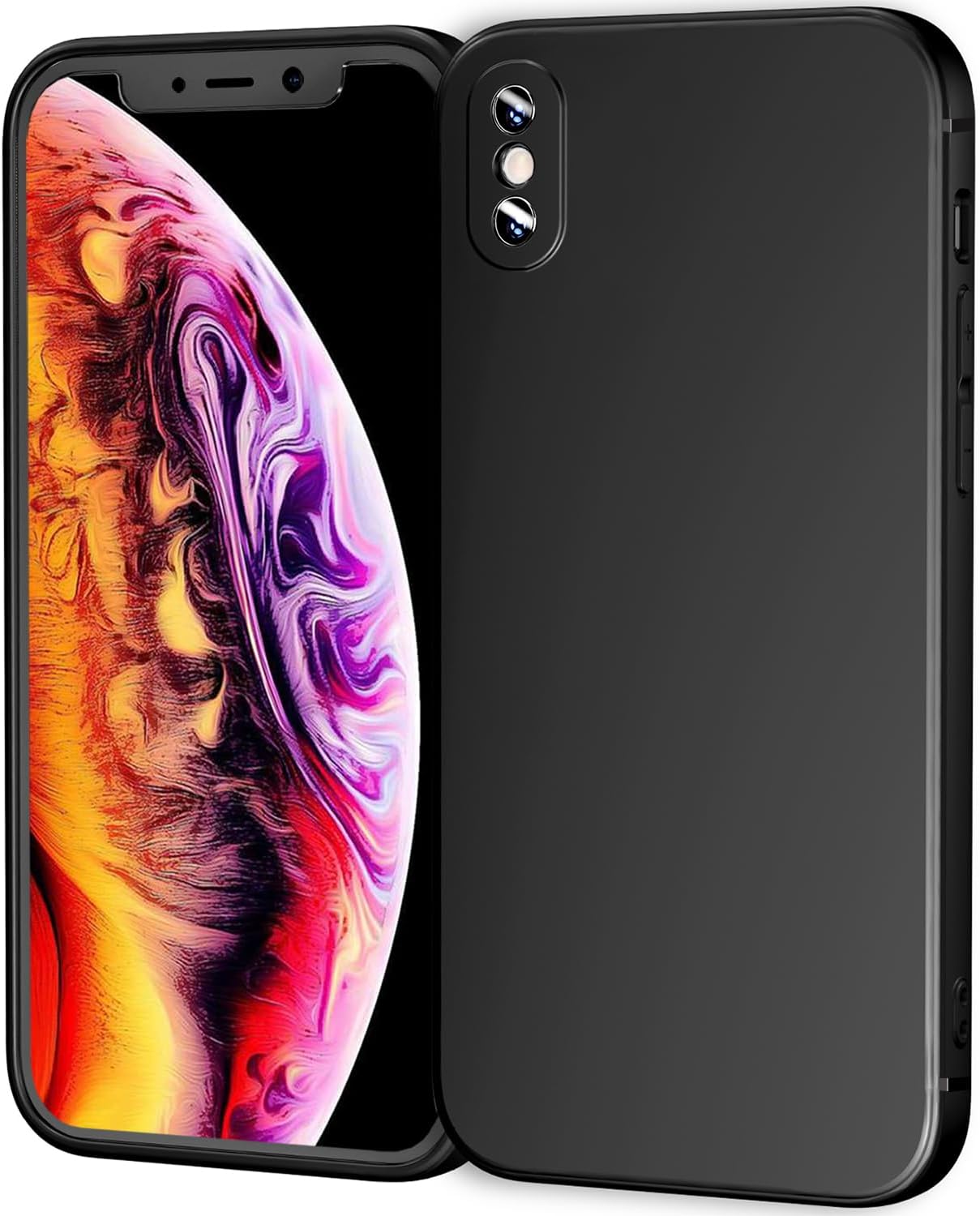 TENOC Phone Case Compatible with iPhone X & iPhone Xs, Black Case Anti-Fingerprint Protective Bumper Matte Cover for 5.8 Inch TENOC Phone Case Compatible with iPhone X & iPhone Xs, Black Case Anti-Fingerprint Protective Bumper Matte Cover for 5.8 Inch