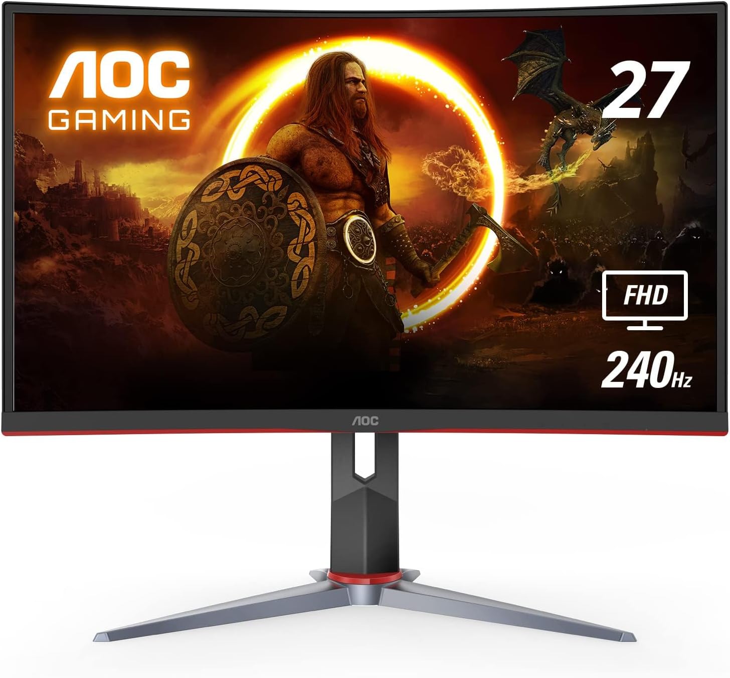 AOC C27G2Z 27″ Curved Frameless Ultra-Fast Gaming Monitor, FHD 1080p, 0.5ms 240Hz, FreeSync, HDMI/DP/VGA, Height Adjustable, 3-Year Zero Dead Pixel Guarantee, Black, Xbox PS5 Switch AOC C27G2Z 27″ Curved Frameless Ultra-Fast Gaming Monitor, FHD 1080p, 0.5ms 240Hz, FreeSync, HDMI/DP/VGA, Height Adjustable, 3-Year Zero Dead Pixel Guarantee, Black, Xbox PS5 Switch