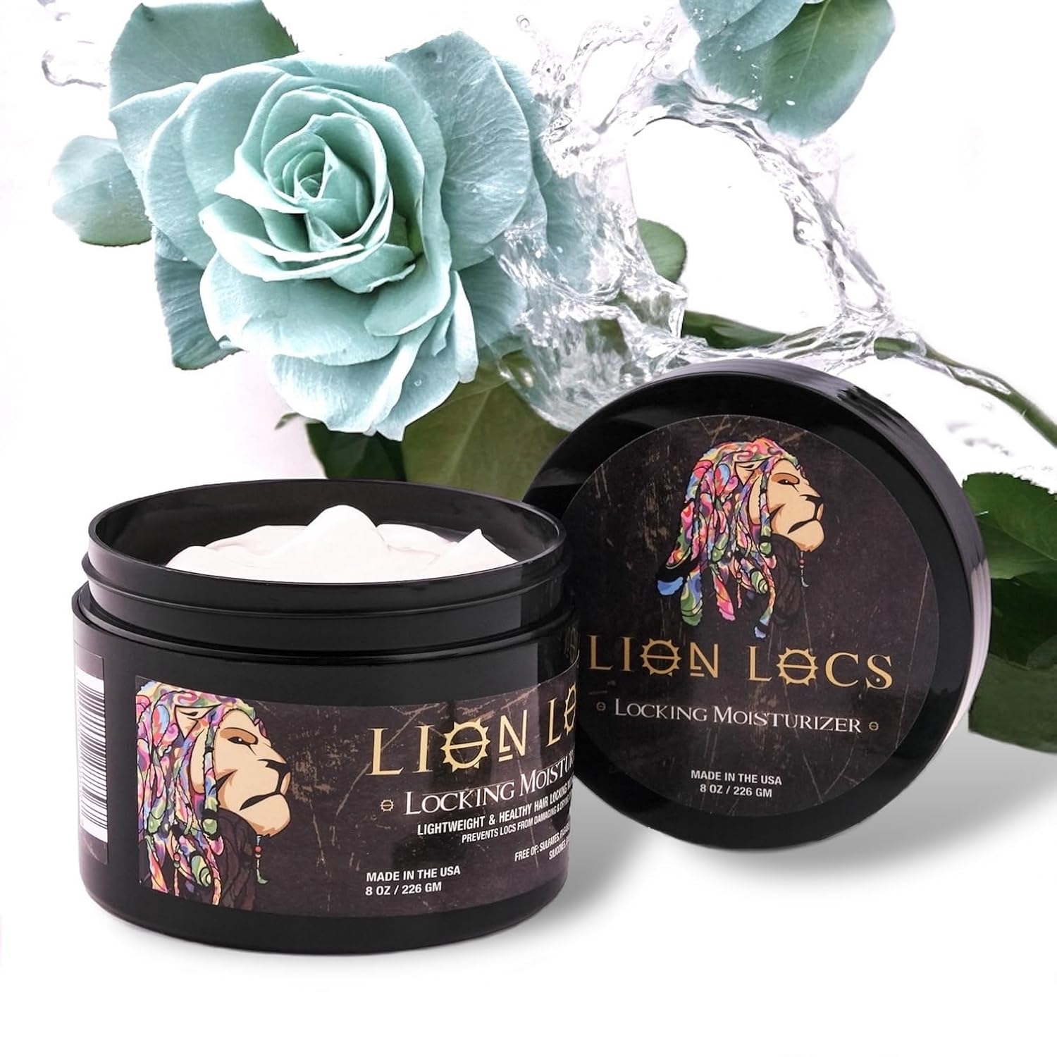 Lion Locs Hair Locking Dreads Moisturizer for Dreadlocks, Locks, Microlocs, Interlocks, Braids, Fauxlocs, Sisterlocks | – Large Container Residue and Build-Up Free (8oz) (Regular) Lion Locs Hair Locking Dreads Moisturizer for Dreadlocks, Locks, Microlocs, Interlocks, Braids, Fauxlocs, Sisterlocks | – Large Container Residue and Build-Up Free (8oz) (Regular)