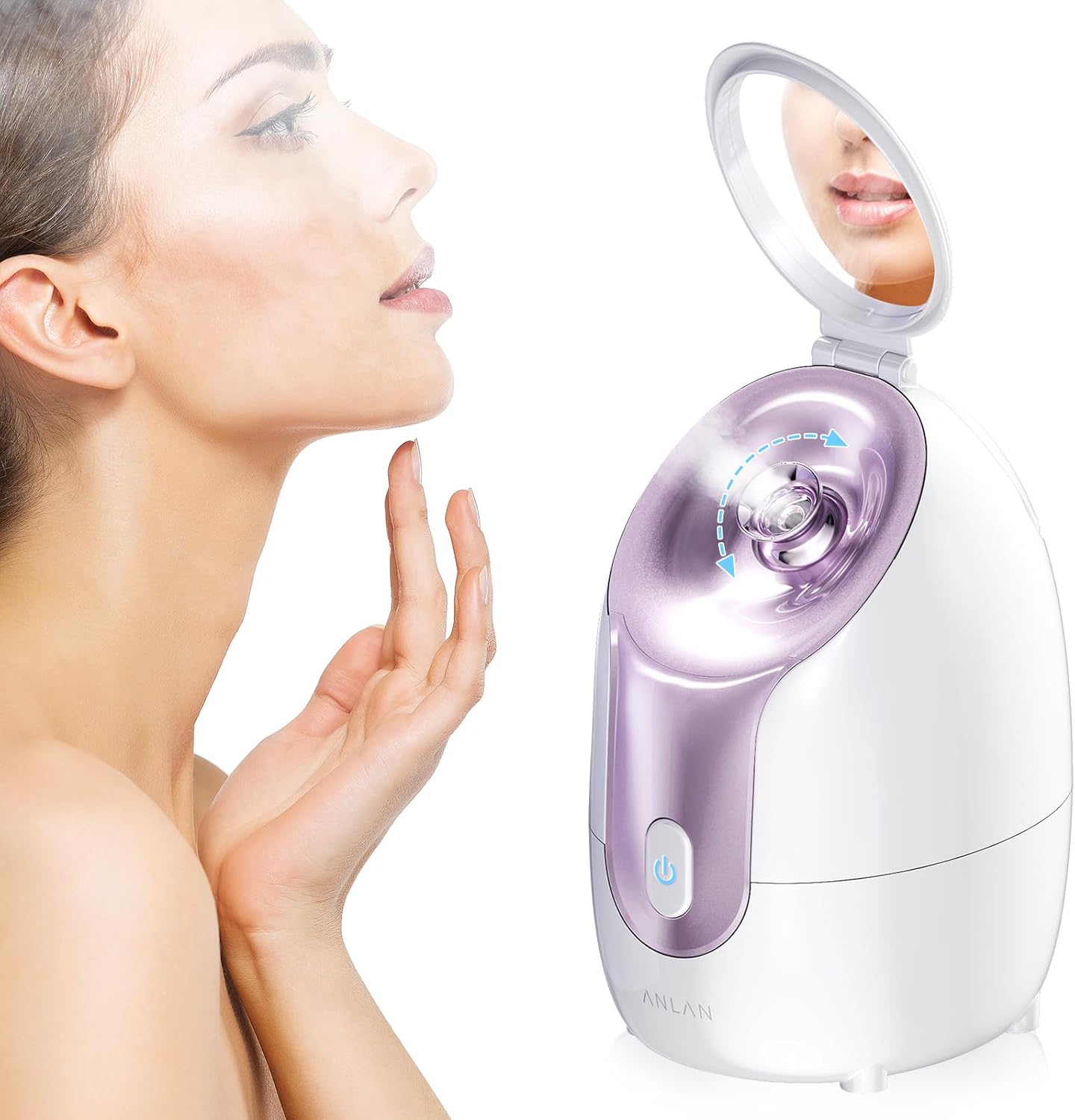 Facial Steamer,ANLAN Nano Ionic Face Steamer for Facial Deep Cleaning Steamer for Face Adjustable Makeup Mirror Facial Steamers Home Facial SPA,Face Humidifier Adjustable Nozzles Large Mist Volume Facial Steamer,ANLAN Nano Ionic Face Steamer for Facial Deep Cleaning Steamer for Face Adjustable Makeup Mirror Facial Steamers Home Facial SPA,Face Humidifier Adjustable Nozzles Large Mist Volume