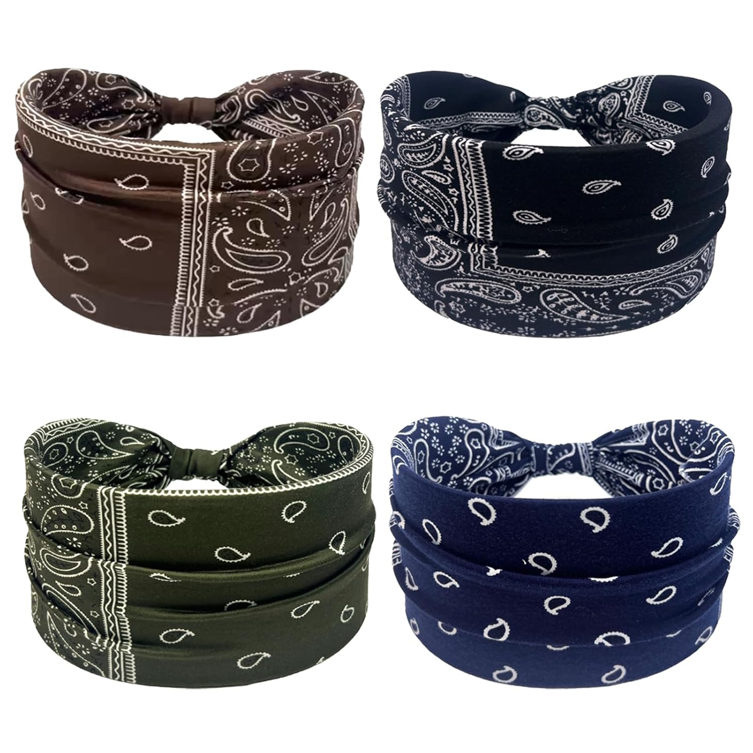 4 PCS Boho Thick Headband For Women Stretchy Wide Hair Band Paisley Pattern Knotted Turban Cotton Hair Scarfs For Yoga Running Sports Sweatband for Women Girls Elegant Hair Accessories Color2 4 PCS Boho Thick Headband For Women Stretchy Wide Hair Band Paisley Pattern Knotted Turban Cotton Hair Scarfs For Yoga Running Sports Sweatband for Women Girls Elegant Hair Accessories Color2