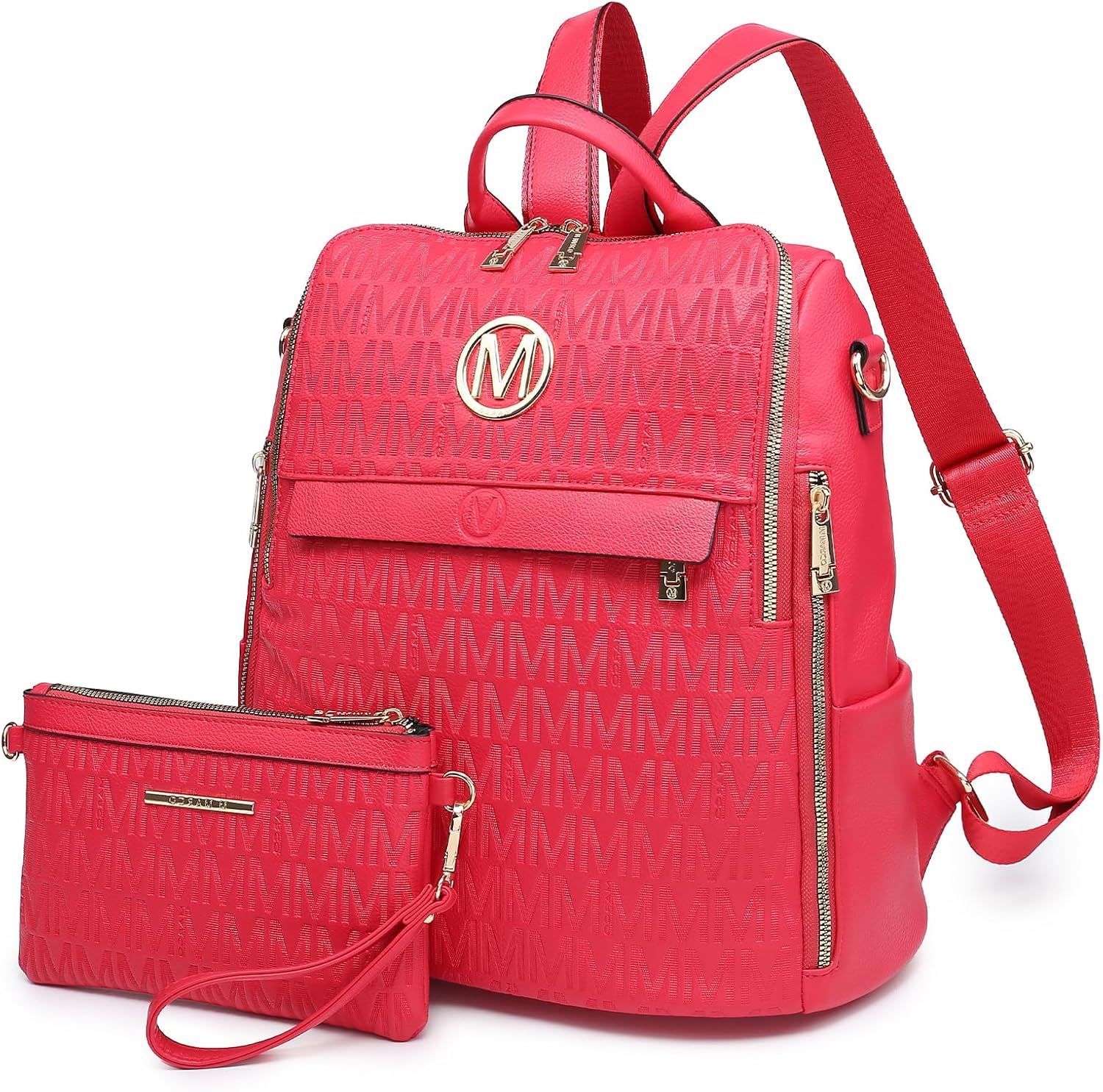 MKP COLLECTION Women Fashion Backpack Purse Multi Pockets Anti-Theft Rucksack Travel Shoulder Bag Handbag Set 2pcs MKP COLLECTION Women Fashion Backpack Purse Multi Pockets Anti-Theft Rucksack Travel Shoulder Bag Handbag Set 2pcs