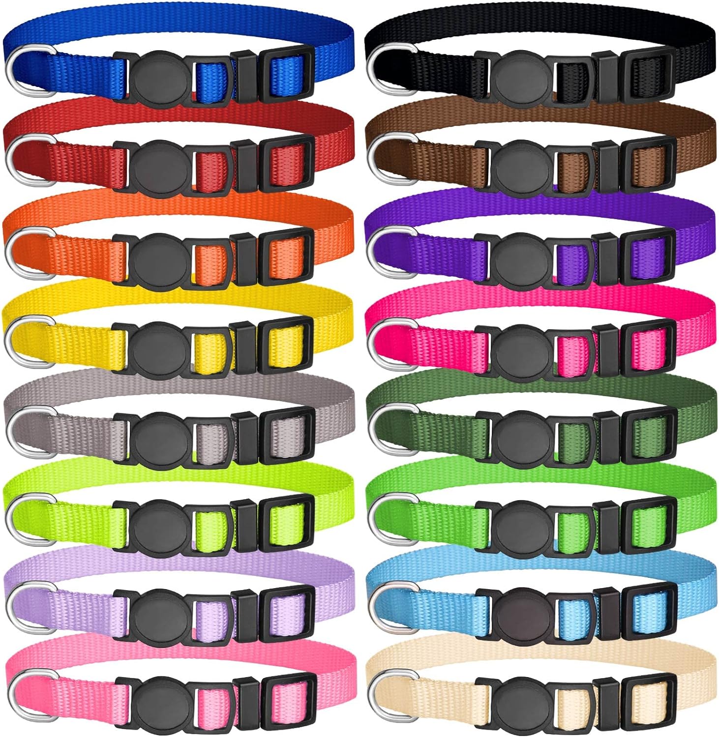 16 PCS Puppy Collars, Safety Buckle Puppy Collars for Litter Nylon Adjustable Puppy Collars for Small Puppies, Breakaway Puppy ID Collars Whelping Collars Pet Supplies,Stuff,Accessories(M) 16 PCS Puppy Collars, Safety Buckle Puppy Collars for Litter Nylon Adjustable Puppy Collars for Small Puppies, Breakaway Puppy ID Collars Whelping Collars Pet Supplies,Stuff,Accessories(M)