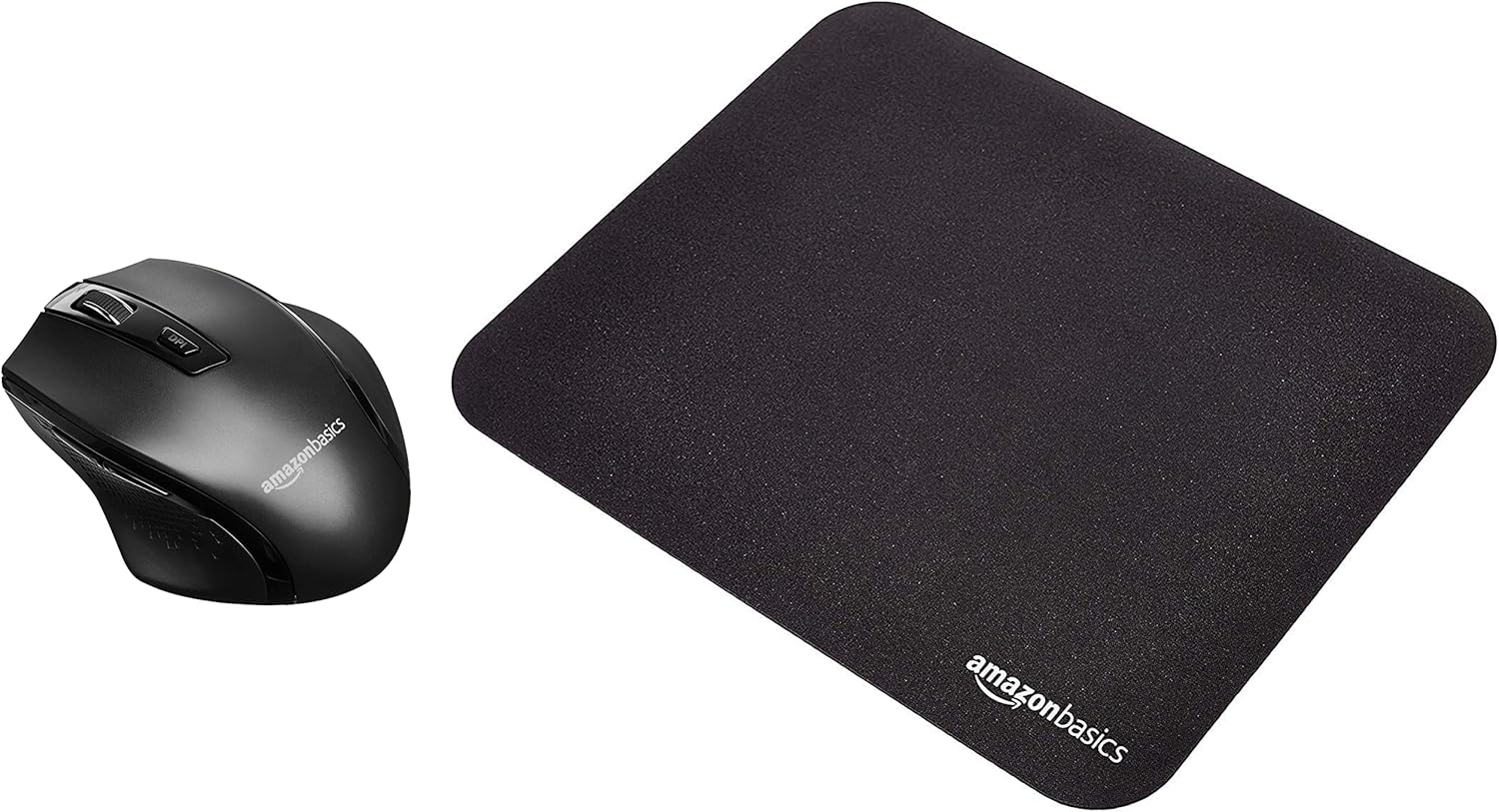 Amazon Basics Ergonomic Wireless PC Mouse – DPI Adjustable – Black & Gaming Computer Mouse Pad – Black Amazon Basics Ergonomic Wireless PC Mouse – DPI Adjustable – Black & Gaming Computer Mouse Pad – Black