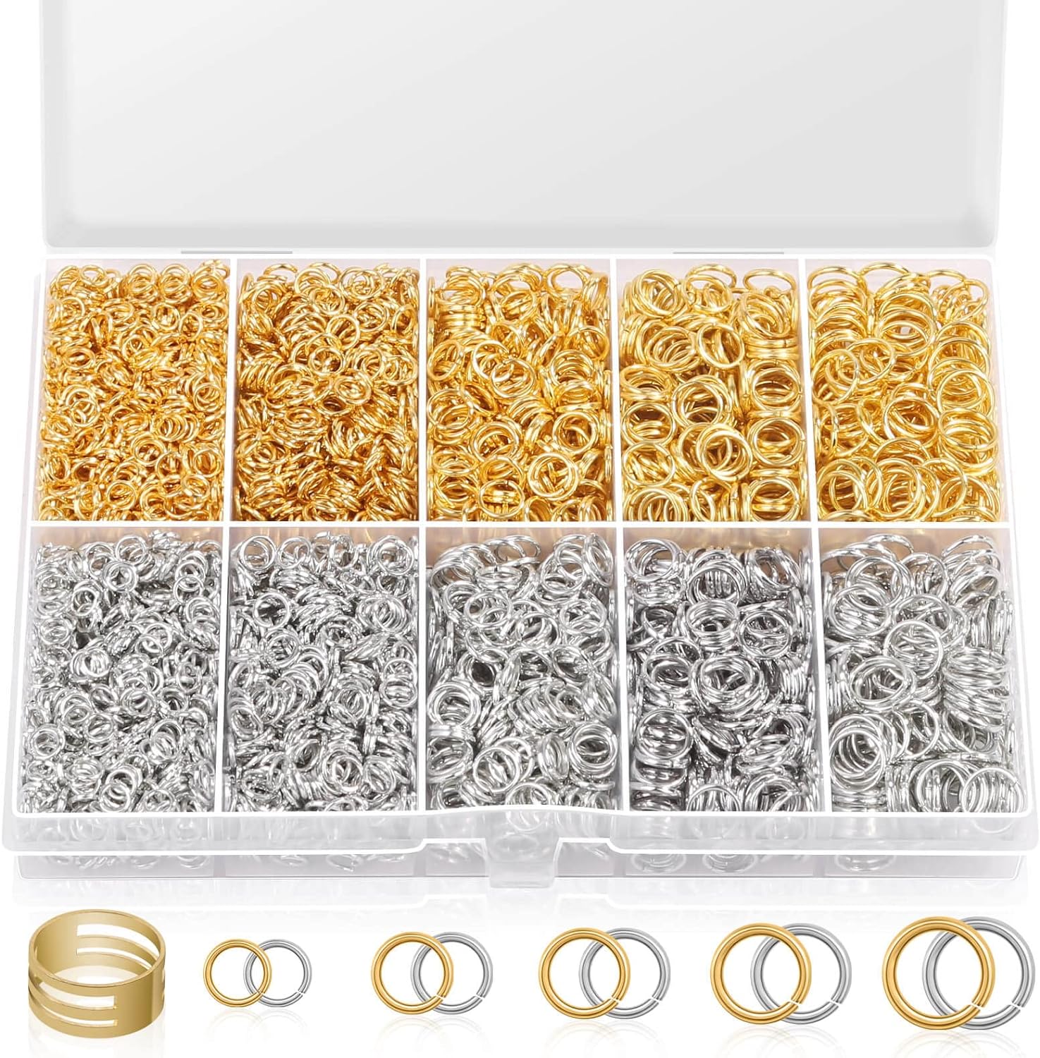jump rings for jewelry making, 4600Pcs Silver and Gold Jump Rings with Jump Rings Open/Close Tools for Jewelry Making and Necklace Repair (Assorted Sizes) jump rings for jewelry making, 4600Pcs Silver and Gold Jump Rings with Jump Rings Open/Close Tools for Jewelry Making and Necklace Repair (Assorted Sizes)