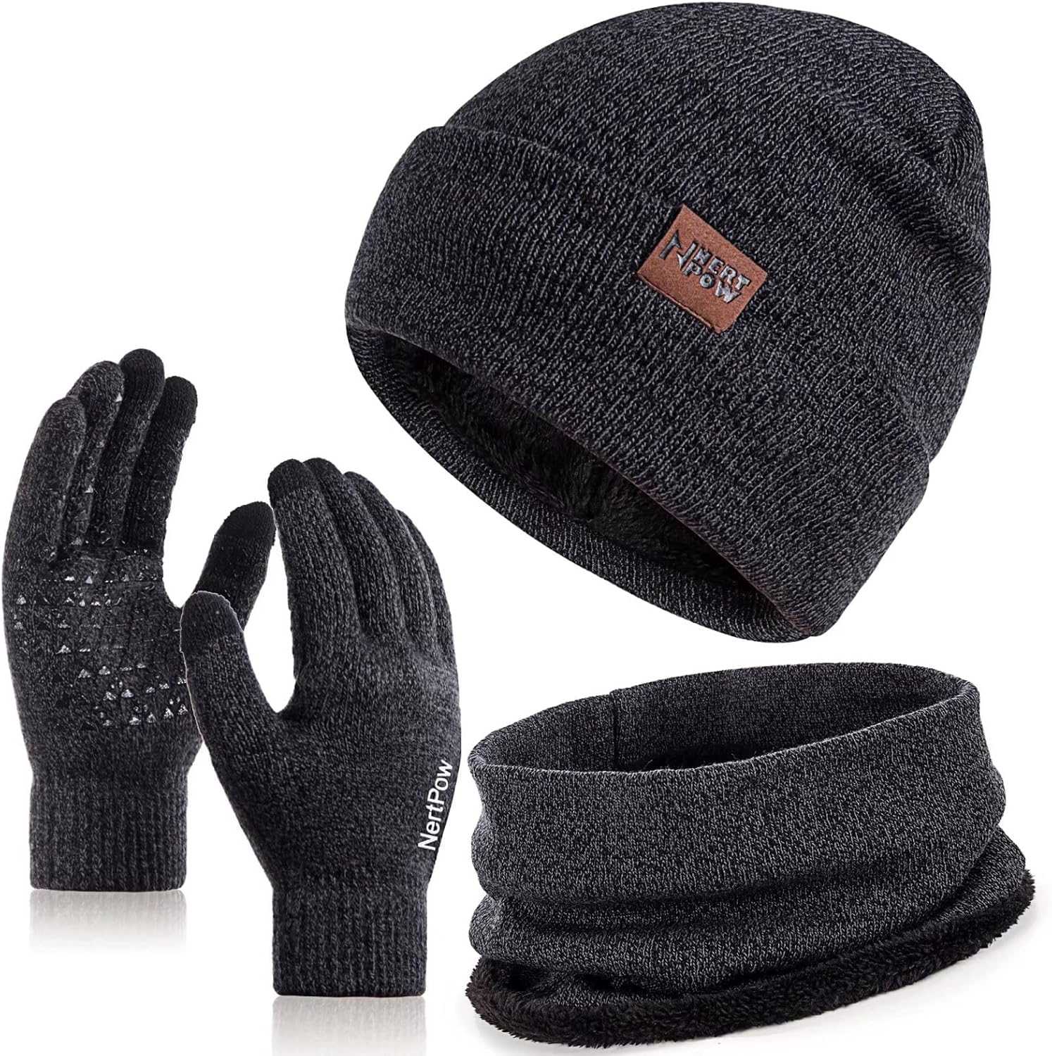 Winter 1-3 PCS Beanie Hat Gloves Scarf For Men And Women, Knit Fleece Lined Warm Touchscreen Gloves Beanie Infitiny Scarf Set Winter 1-3 PCS Beanie Hat Gloves Scarf For Men And Women, Knit Fleece Lined Warm Touchscreen Gloves Beanie Infitiny Scarf Set