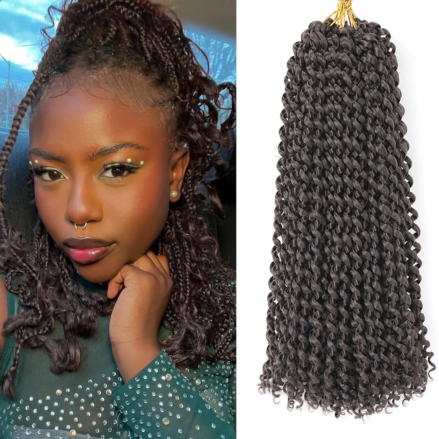 Passion Twist Hair 14 Inch 7 Packs Water Wave Crochet Hair Chocolate Brown Color Wrap Braiding Hair For Passion Twist Crochet Hair/Butterfly Locs/Spring Twist Crochet Braids Boho Hair (14 Inch,4#) Passion Twist Hair 14 Inch 7 Packs Water Wave Crochet Hair Chocolate Brown Color Wrap Braiding Hair For Passion Twist Crochet Hair/Butterfly Locs/Spring Twist Crochet Braids Boho Hair (14 Inch,4#)