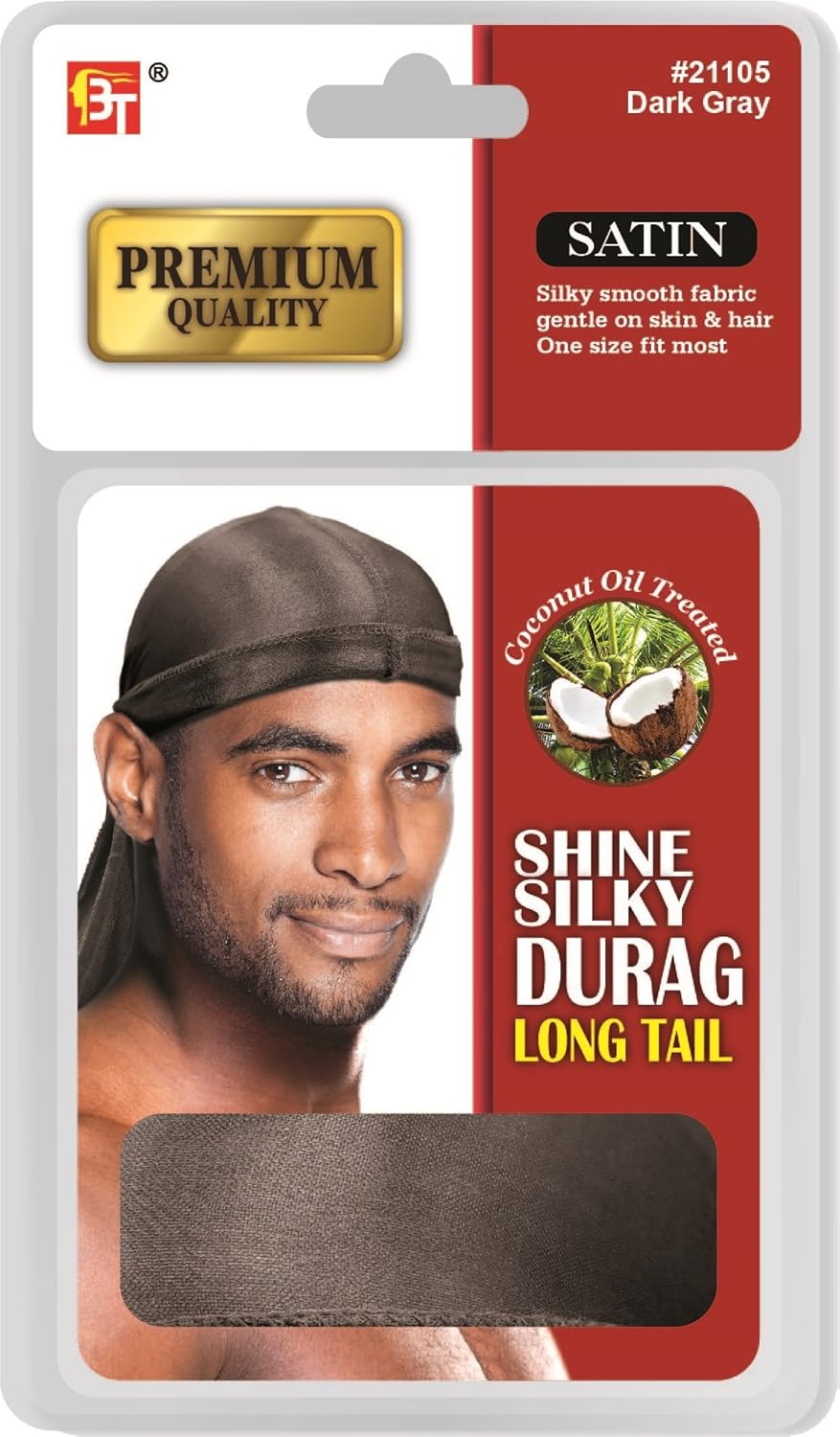 Beauty Town Premium Quality Satin Shine Silky Durag Long Tail 360 Waves Dark Gray #21105 Beauty Town Premium Quality Satin Shine Silky Durag Long Tail 360 Waves Dark Gray #21105